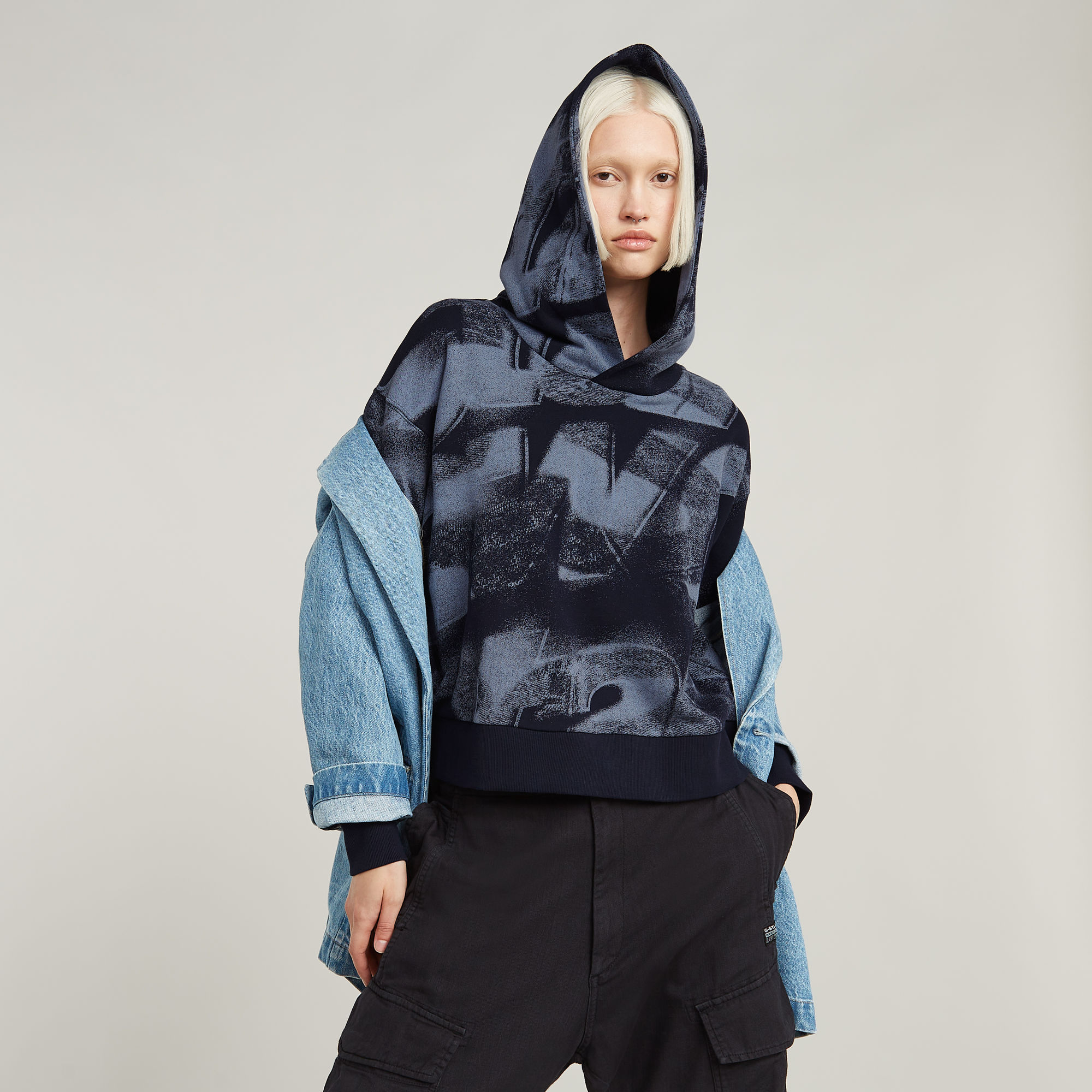 G-Star RAW Sprayed Letters Loose Hoodie Meerkleurig Dames