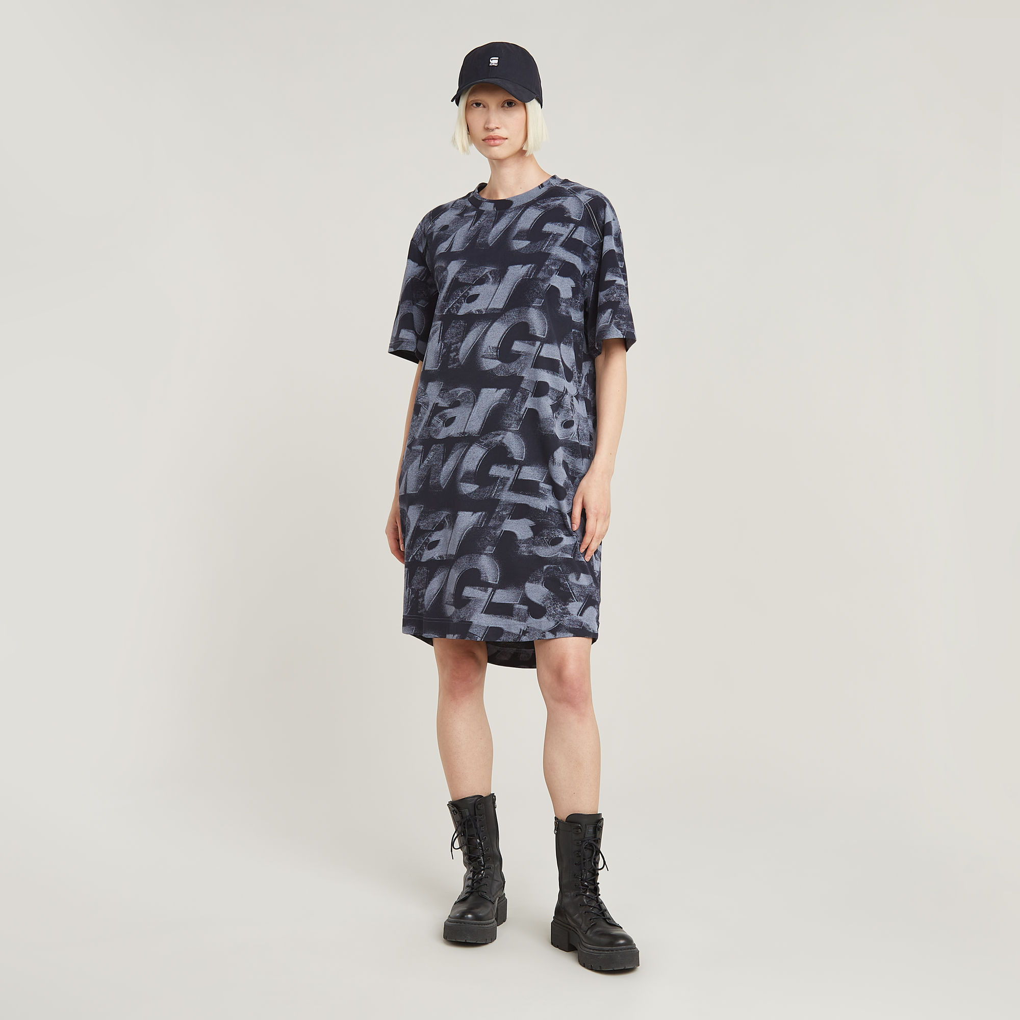 

Sprayed Letters Loose Dress - Multi color - Women