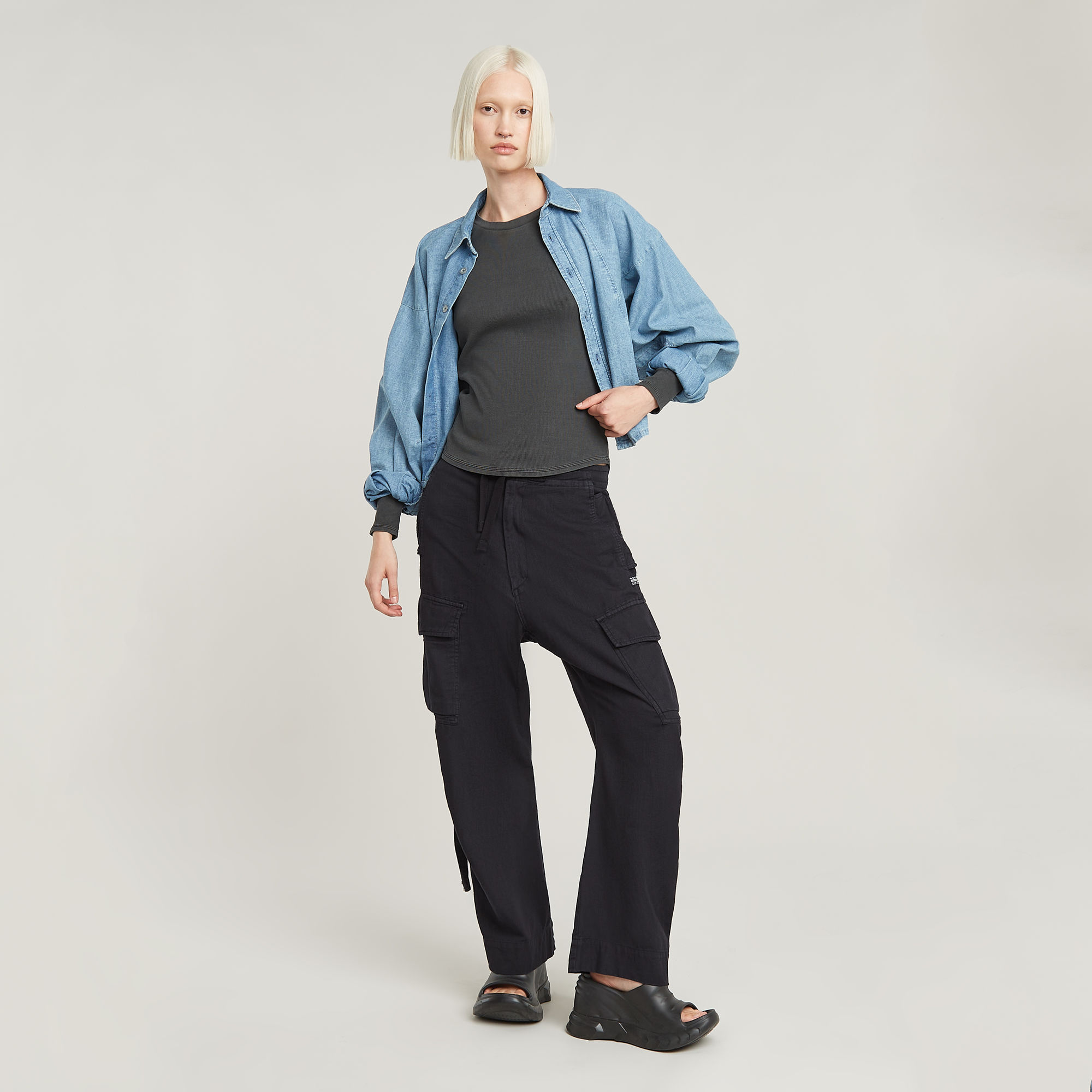 G-Star RAW Overdyed Slim Top Zwart Dames