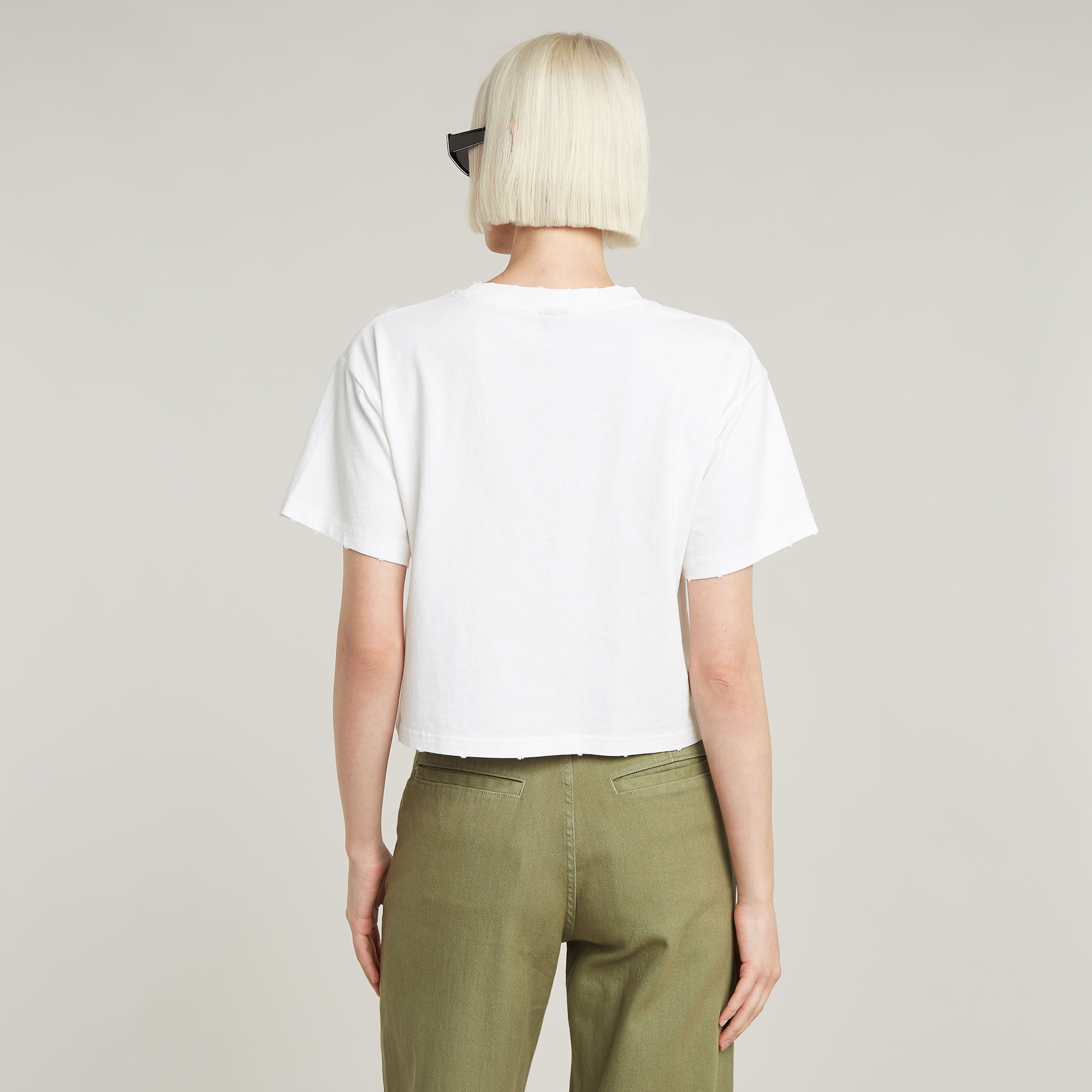 G-Star RAW Logo Relaxed Korte Top Wit Dames