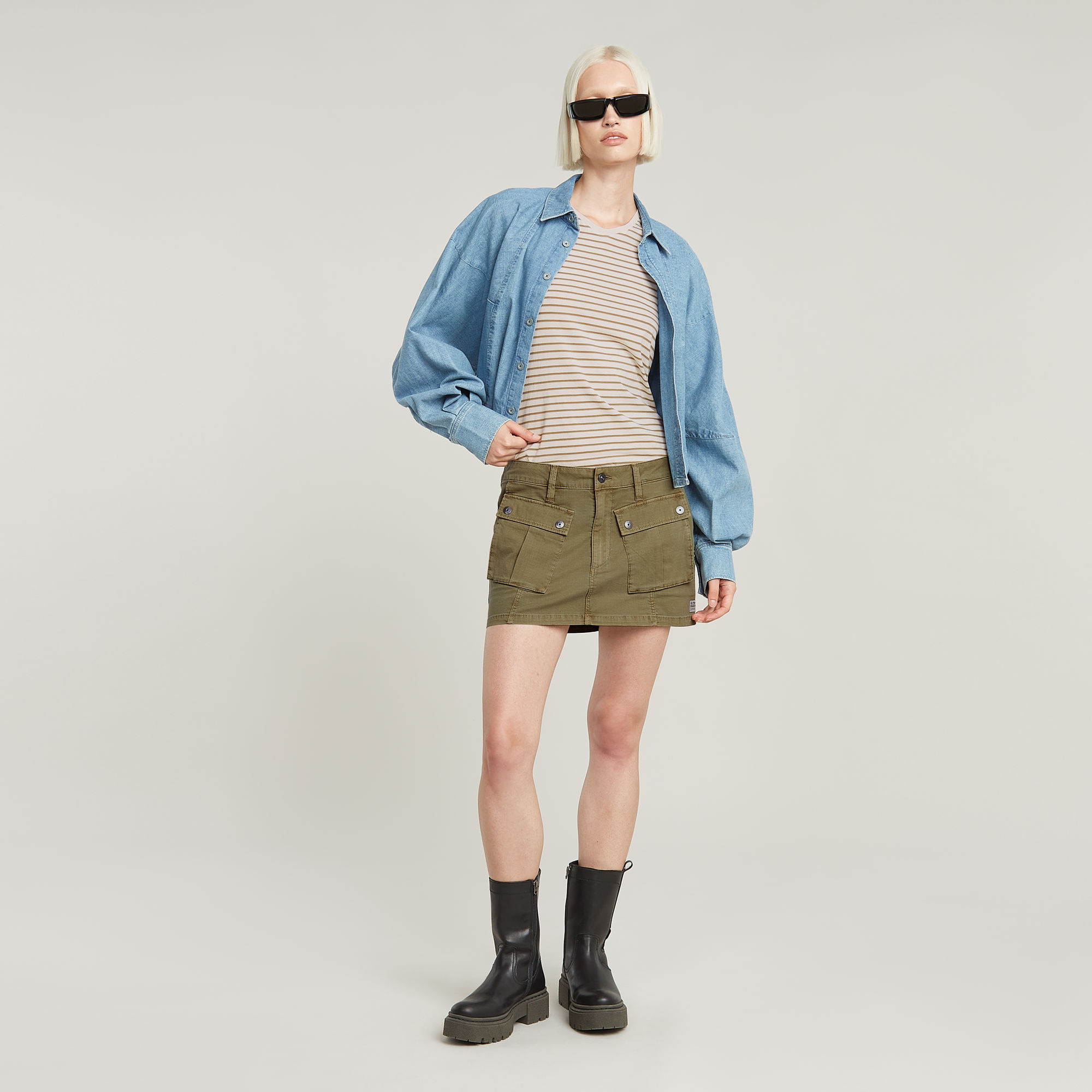 G-Star RAW Stripe Eyben Slim V-Hals Top 2.0 Meerkleurig Dames