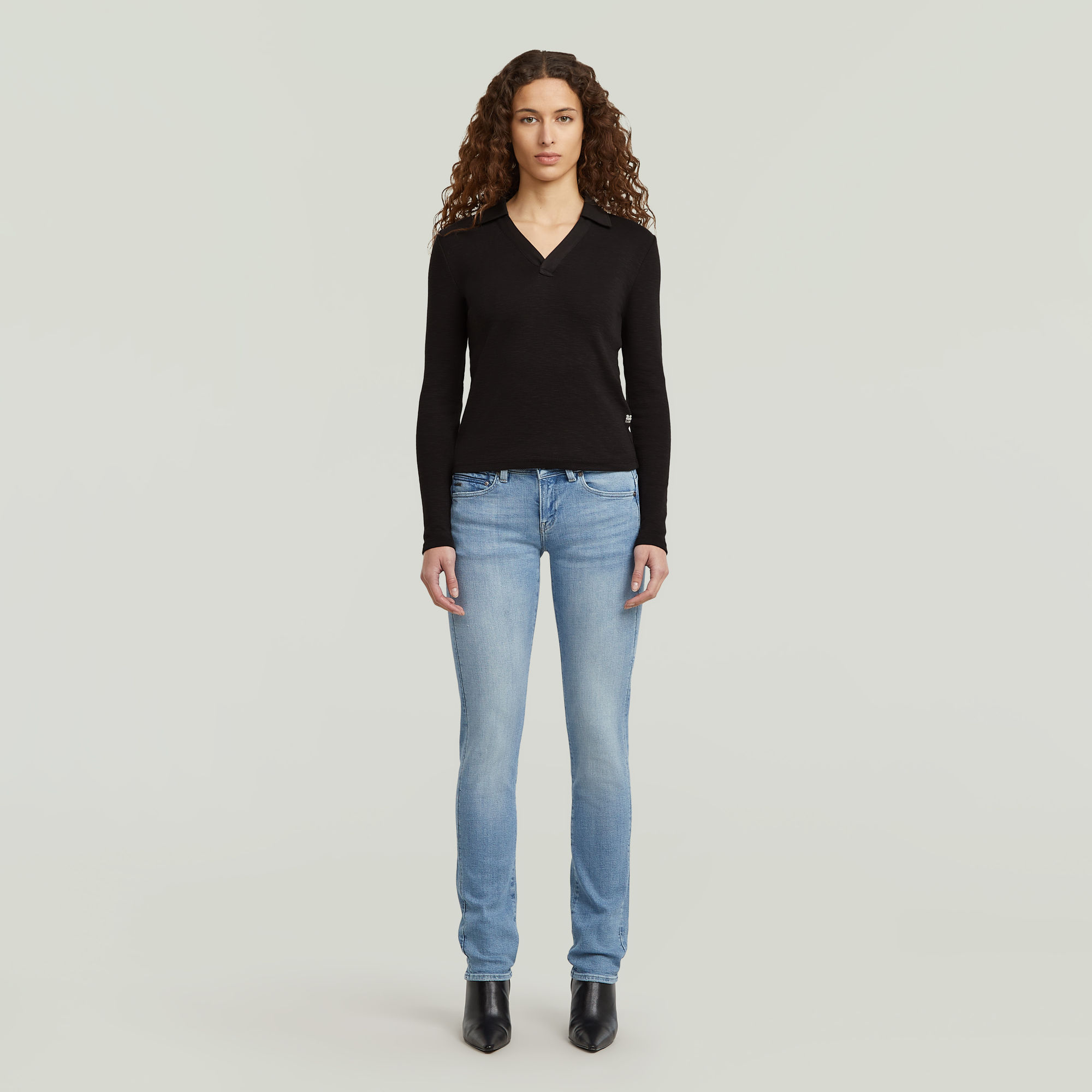 G-Star RAW Polo Top Slim Zwart Dames
