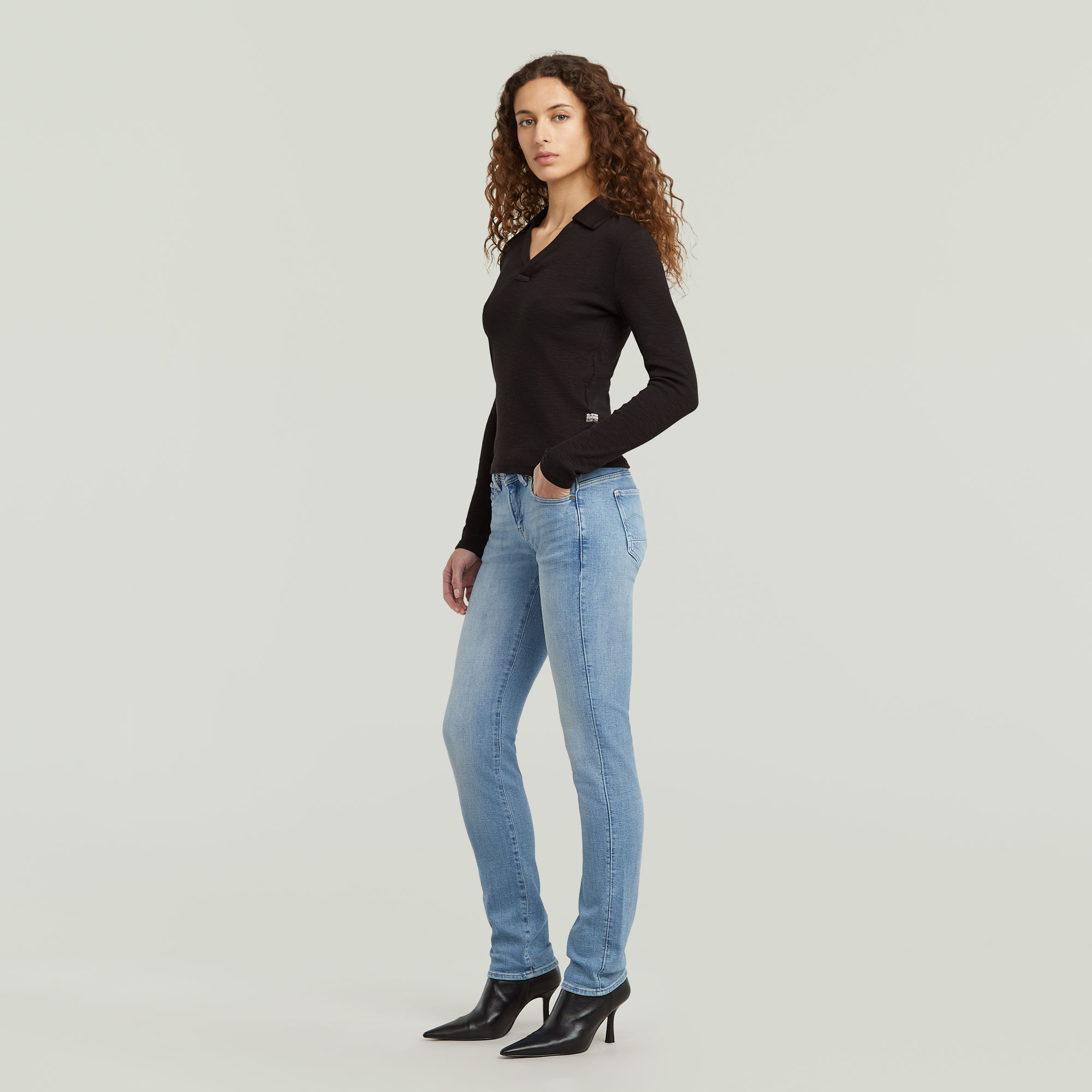 G-Star RAW Polo Top Slim Zwart Dames