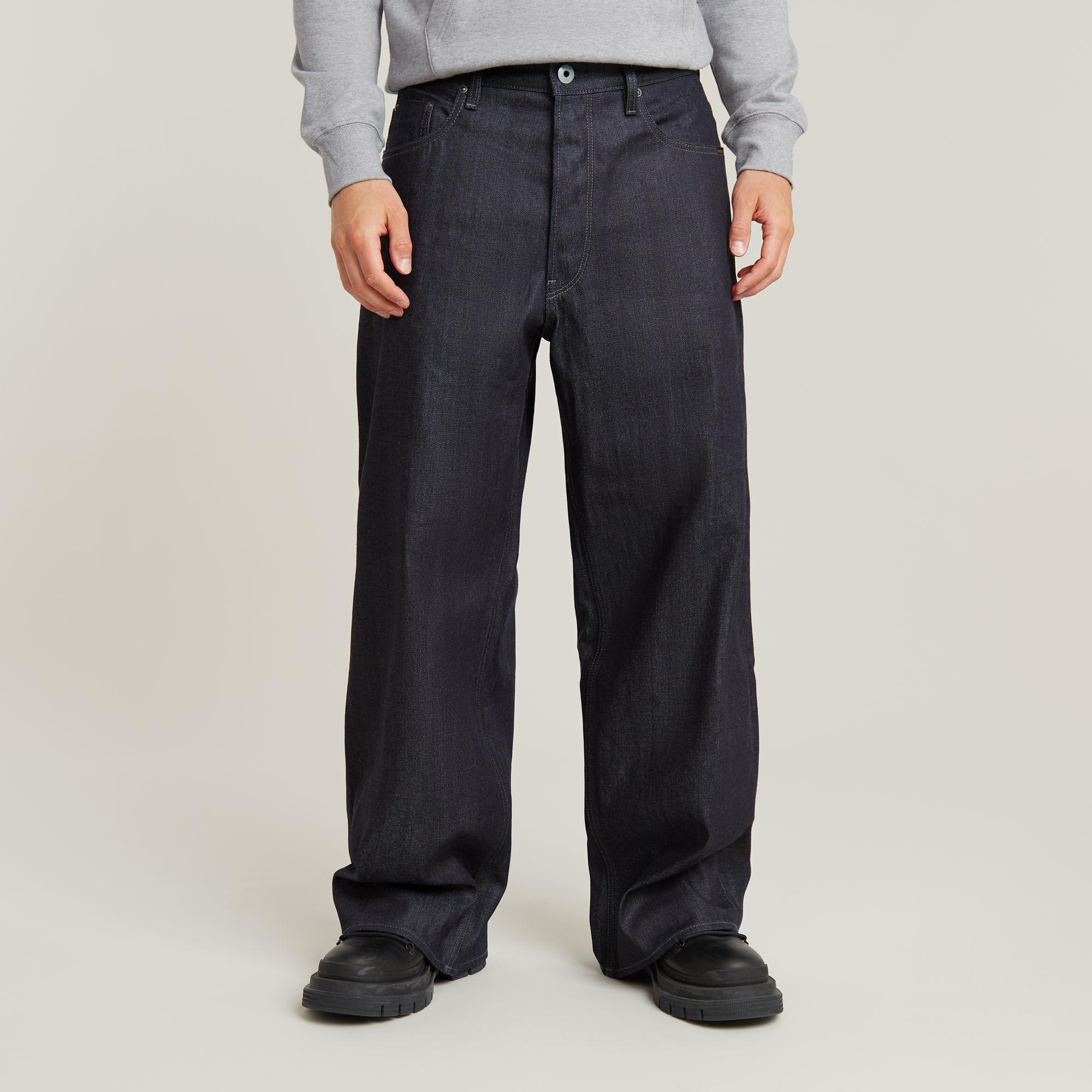 

Long Pocket Loose Jeans - Donkerblauw - Heren