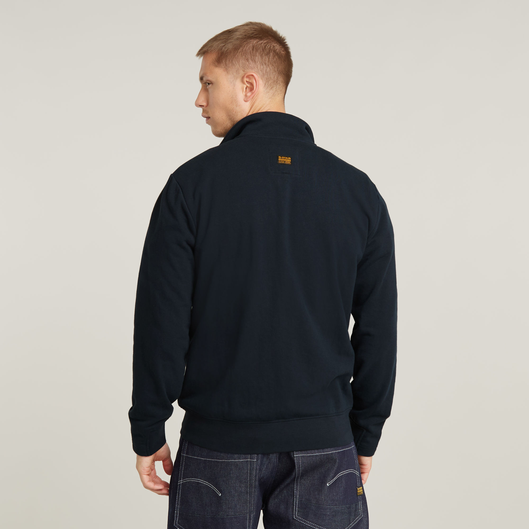 G-Star RAW Nifous Sweater Met Rits Donkerblauw Heren