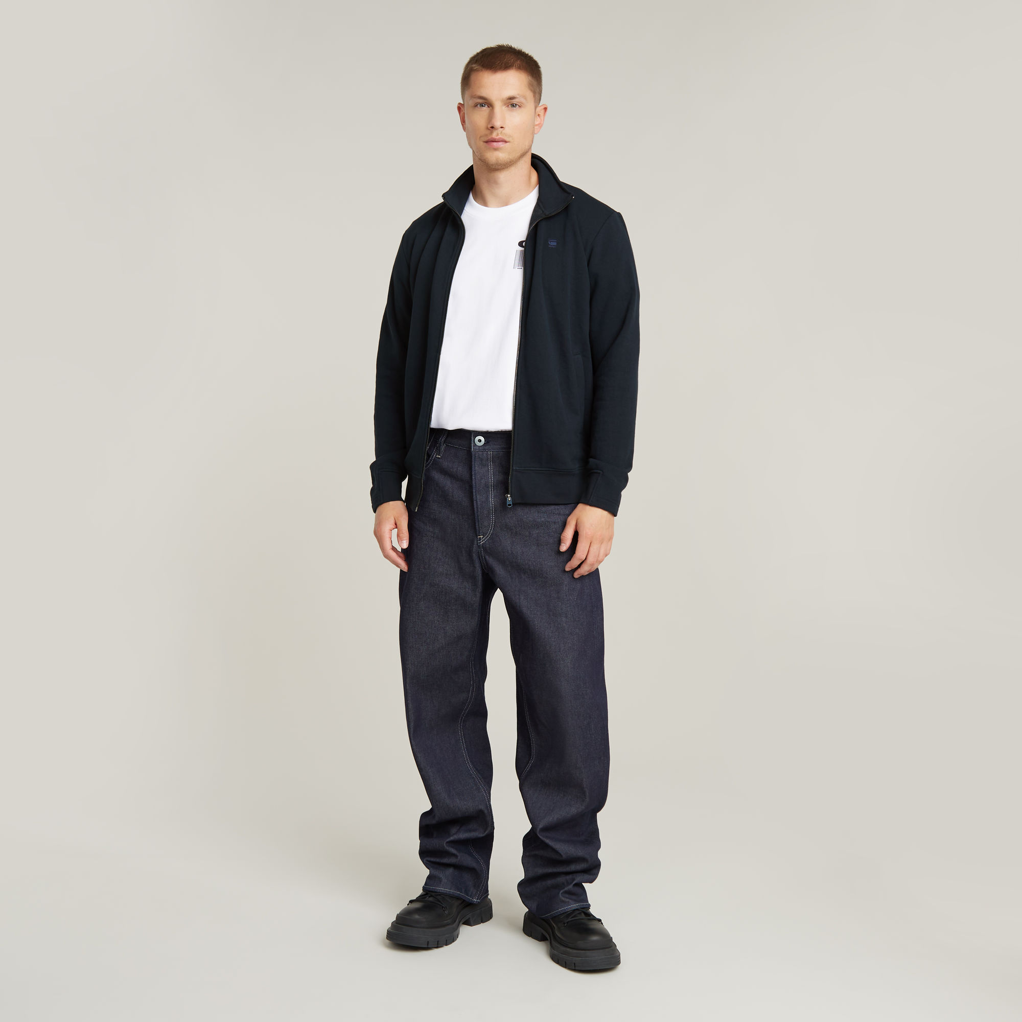 G-Star RAW Nifous Sweater Met Rits Donkerblauw Heren