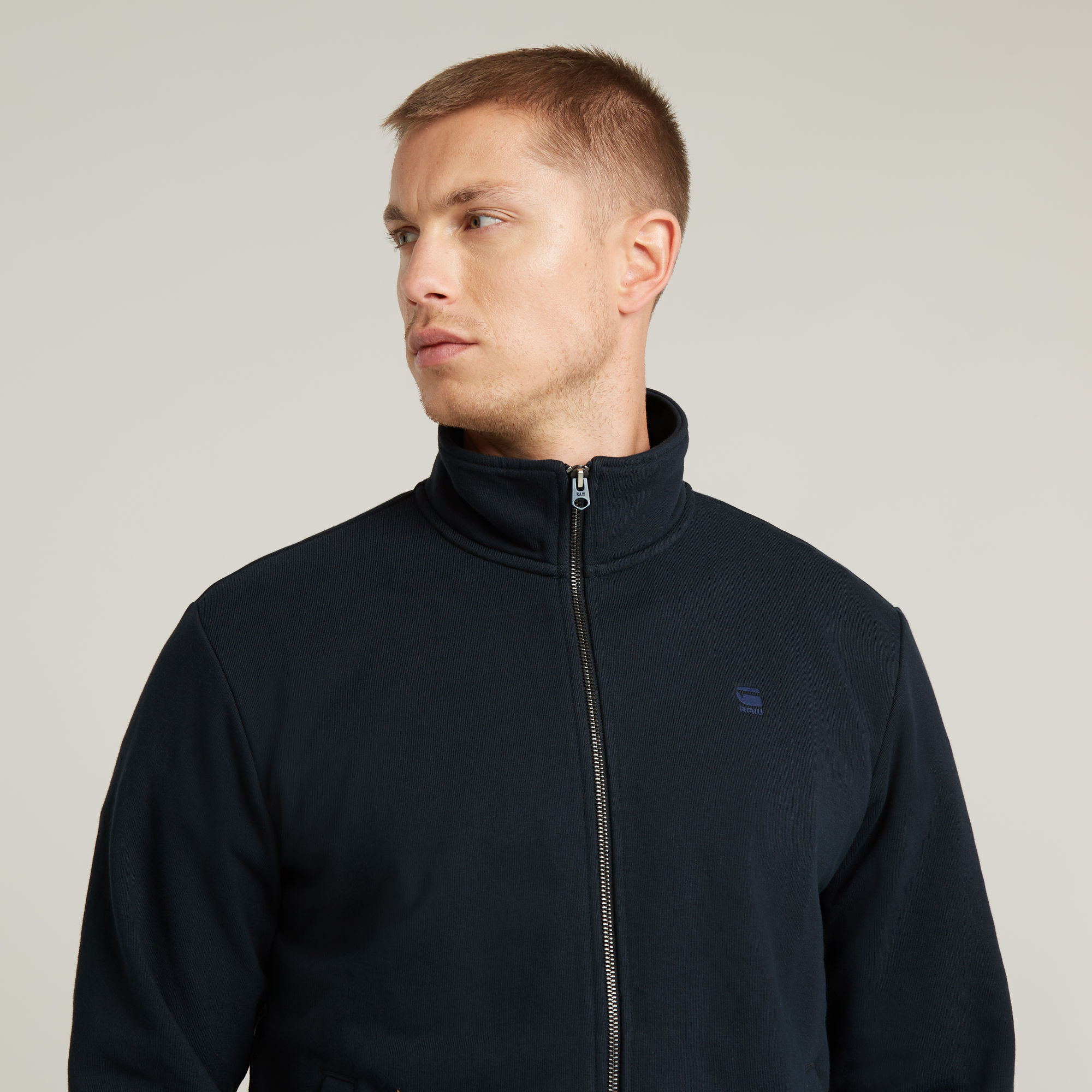 G-Star RAW Nifous Sweater Met Rits Donkerblauw Heren