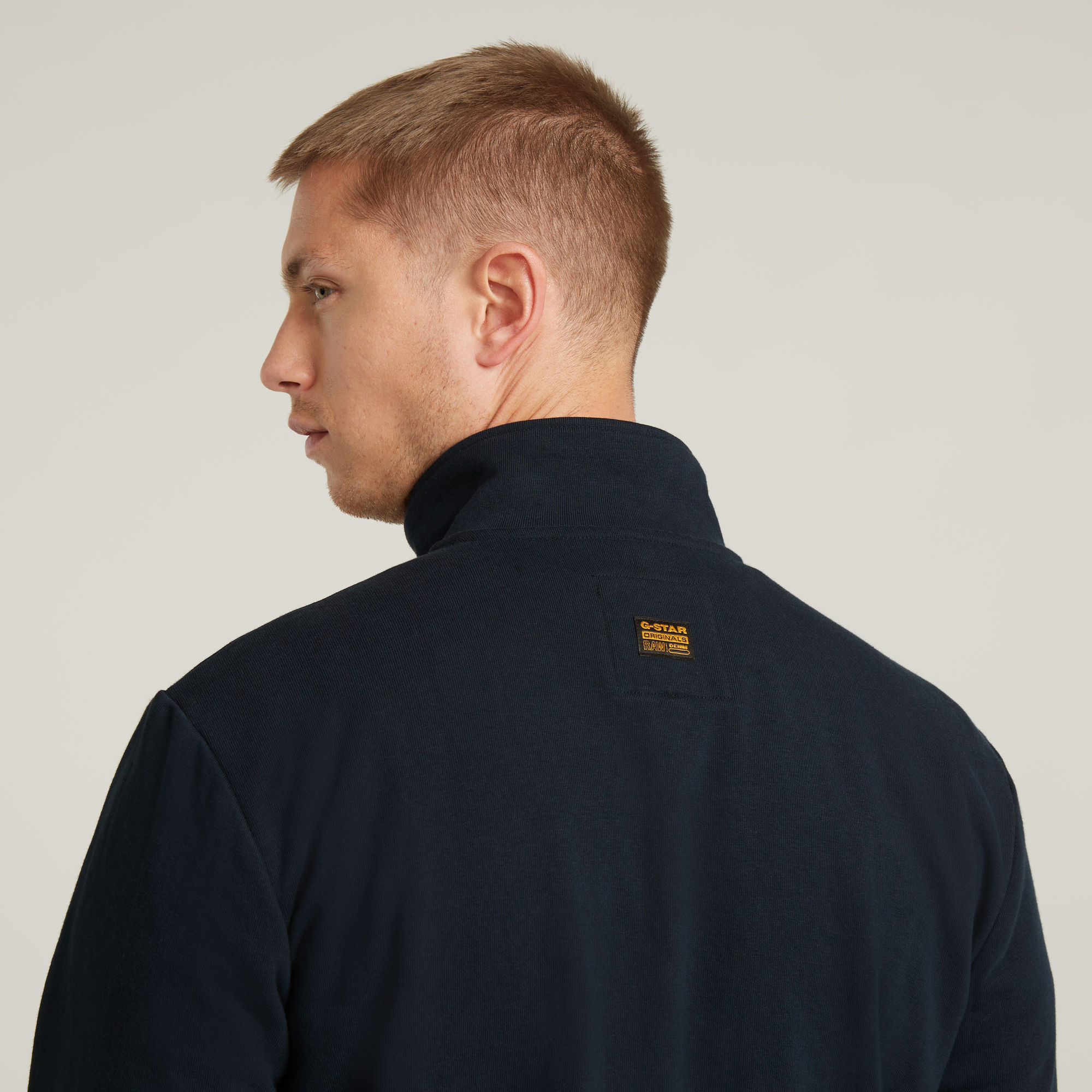 G-Star RAW Nifous Sweater Met Rits Donkerblauw Heren