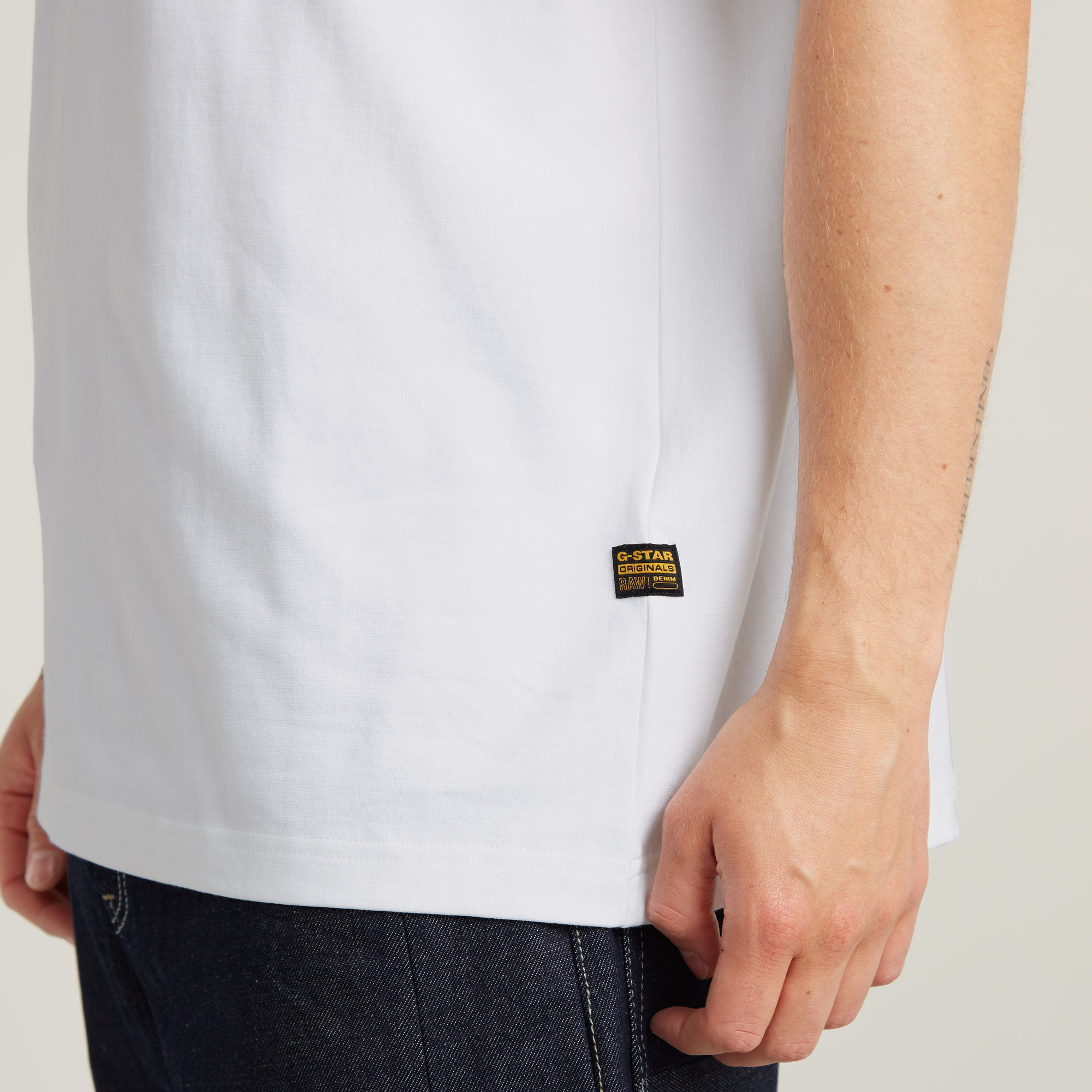 G-Star RAW Barcode Back Graphic Loose T-Shirt Wit Heren
