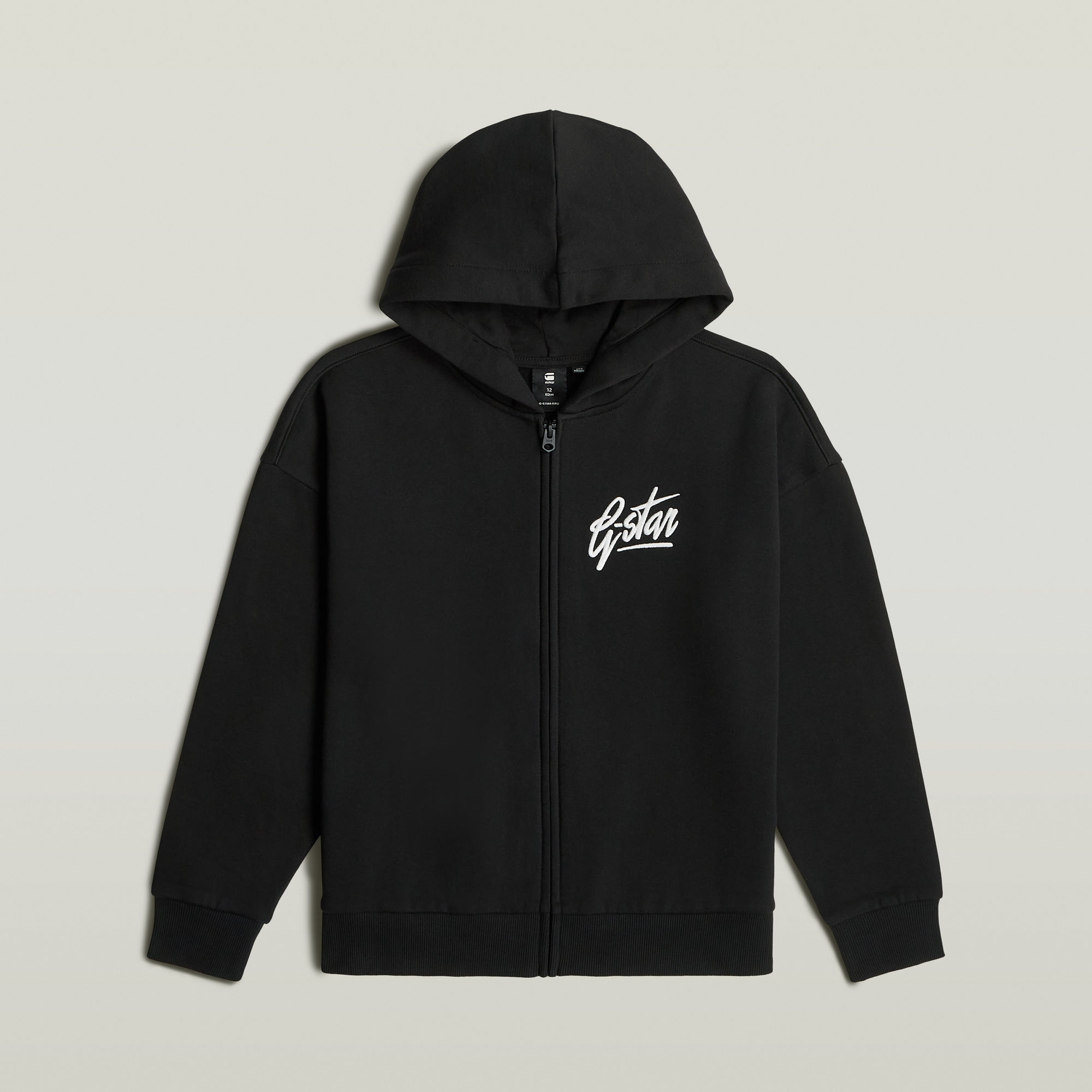 G-Star RAW Jongens Hoodie Brushed Zwart jongens