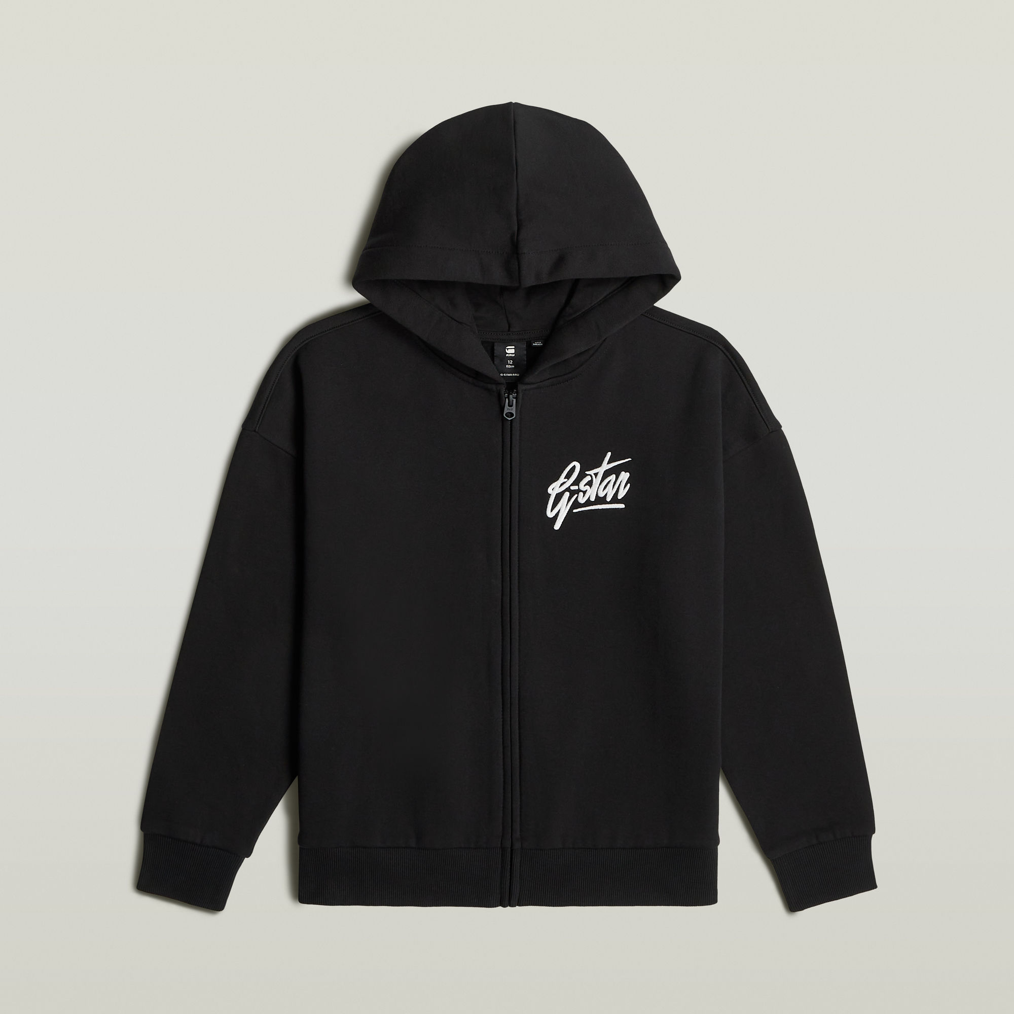 G-Star RAW Meisjes Hoodie Zipp Brushed Zwart meisjes