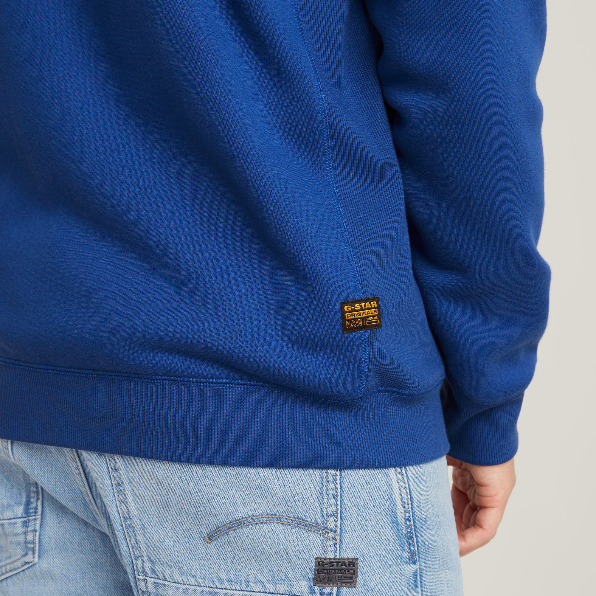 G-Star RAW Premium Core Hoodie Met Rits Midden blauw Heren