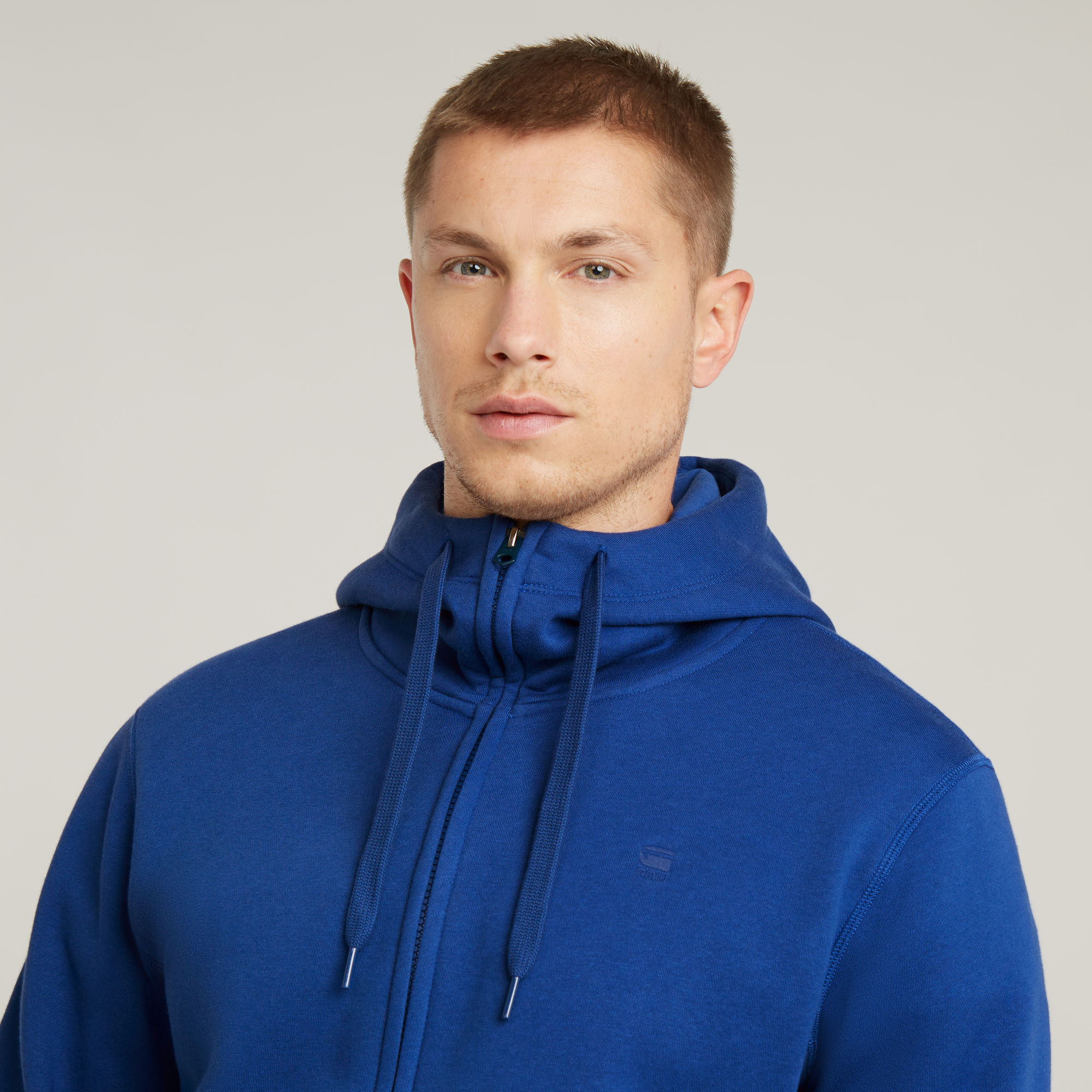 G-Star RAW Premium Core Hoodie Met Rits Midden blauw Heren