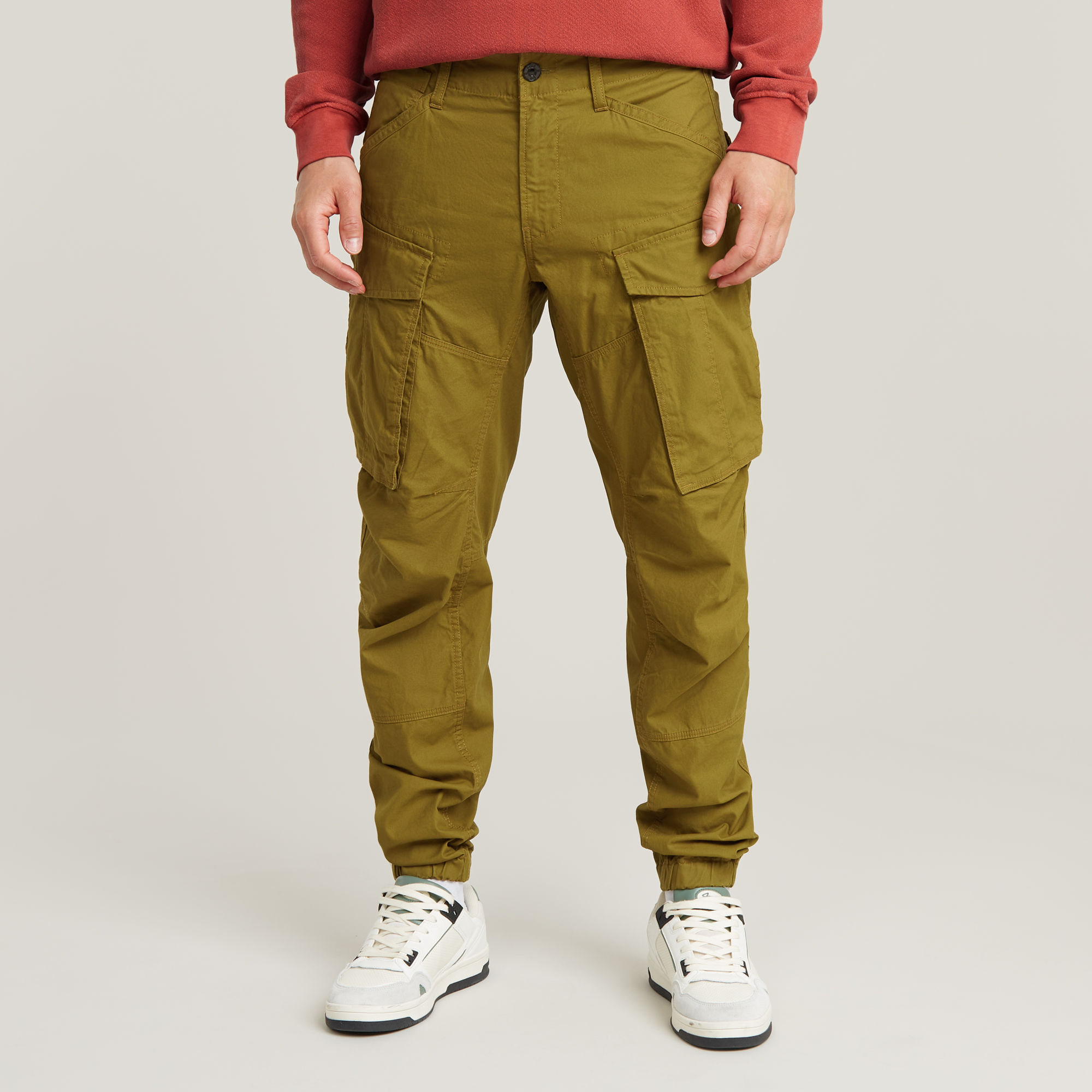 G-Star RAW Cargo Broek 3D Regular Tapered Cuffed Groen Heren