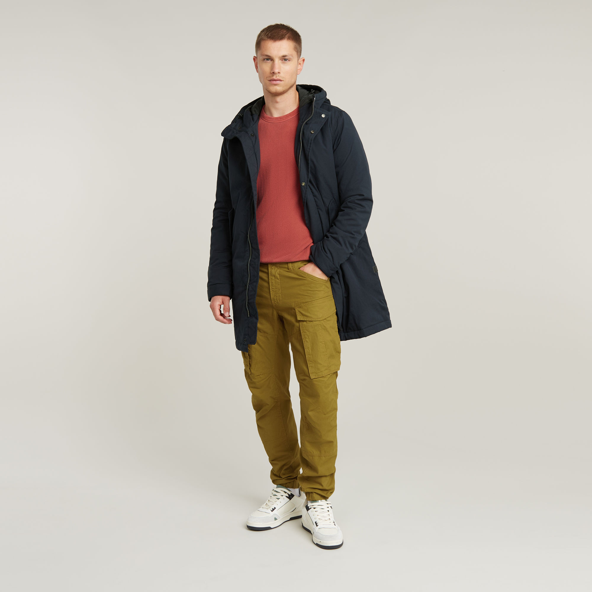 G-Star RAW Cargo Broek 3D Regular Tapered Cuffed Groen Heren