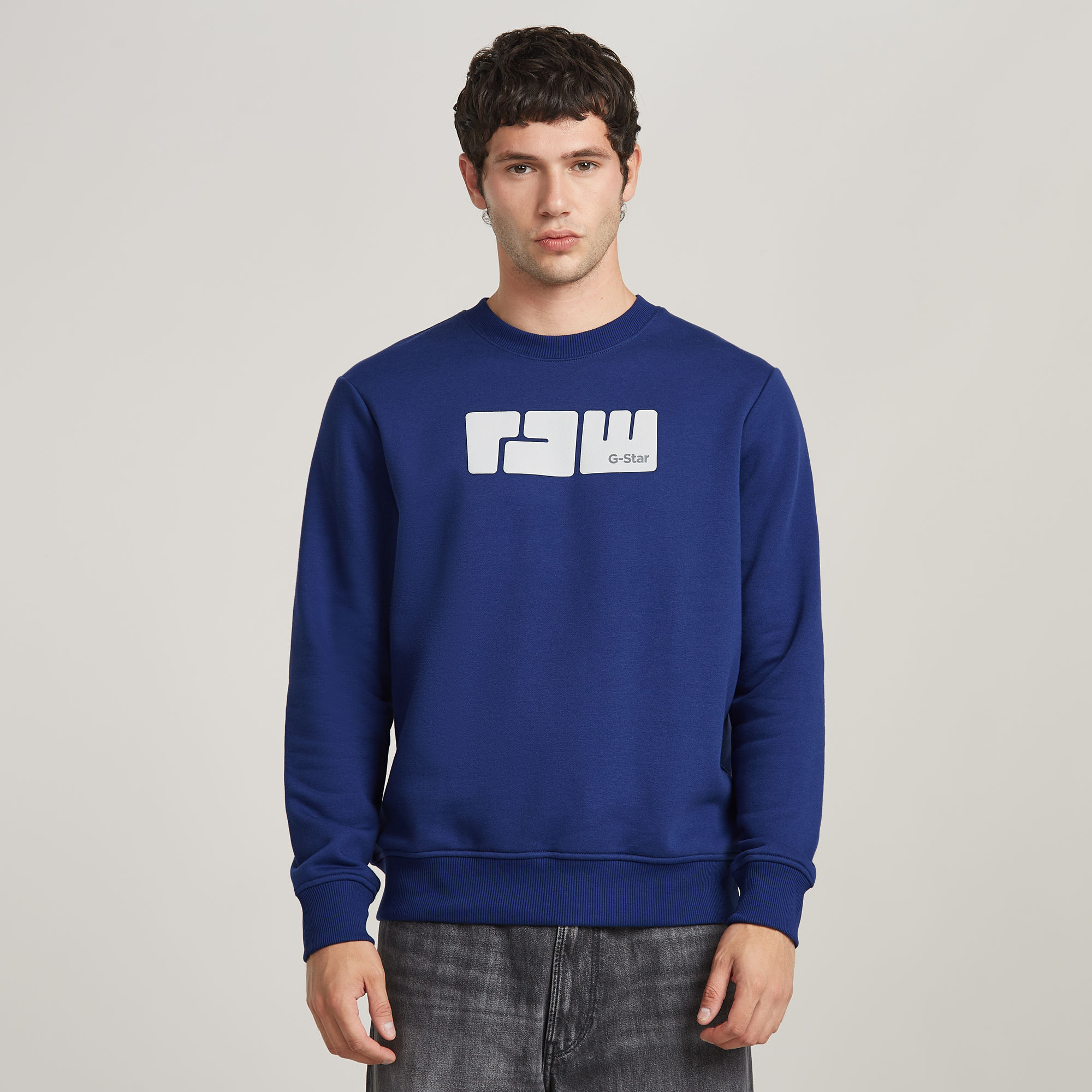 

RAW Sweater - Midden blauw - Heren