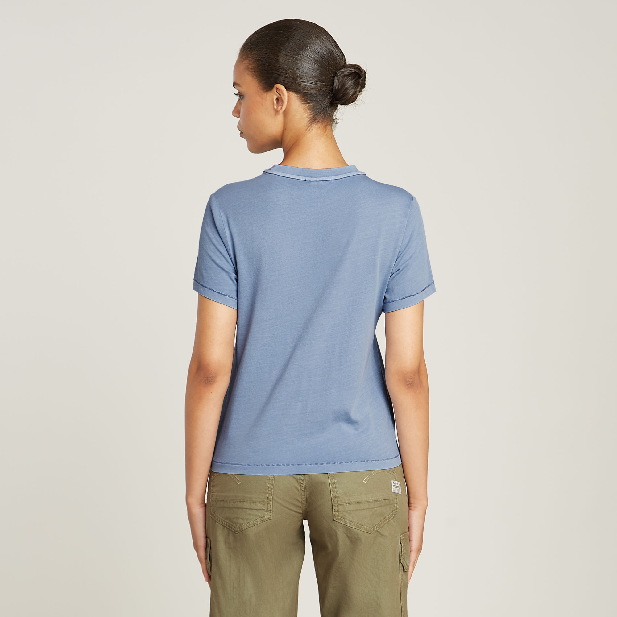 G-Star RAW Overdyed Front Seam Top Lichtblauw Dames