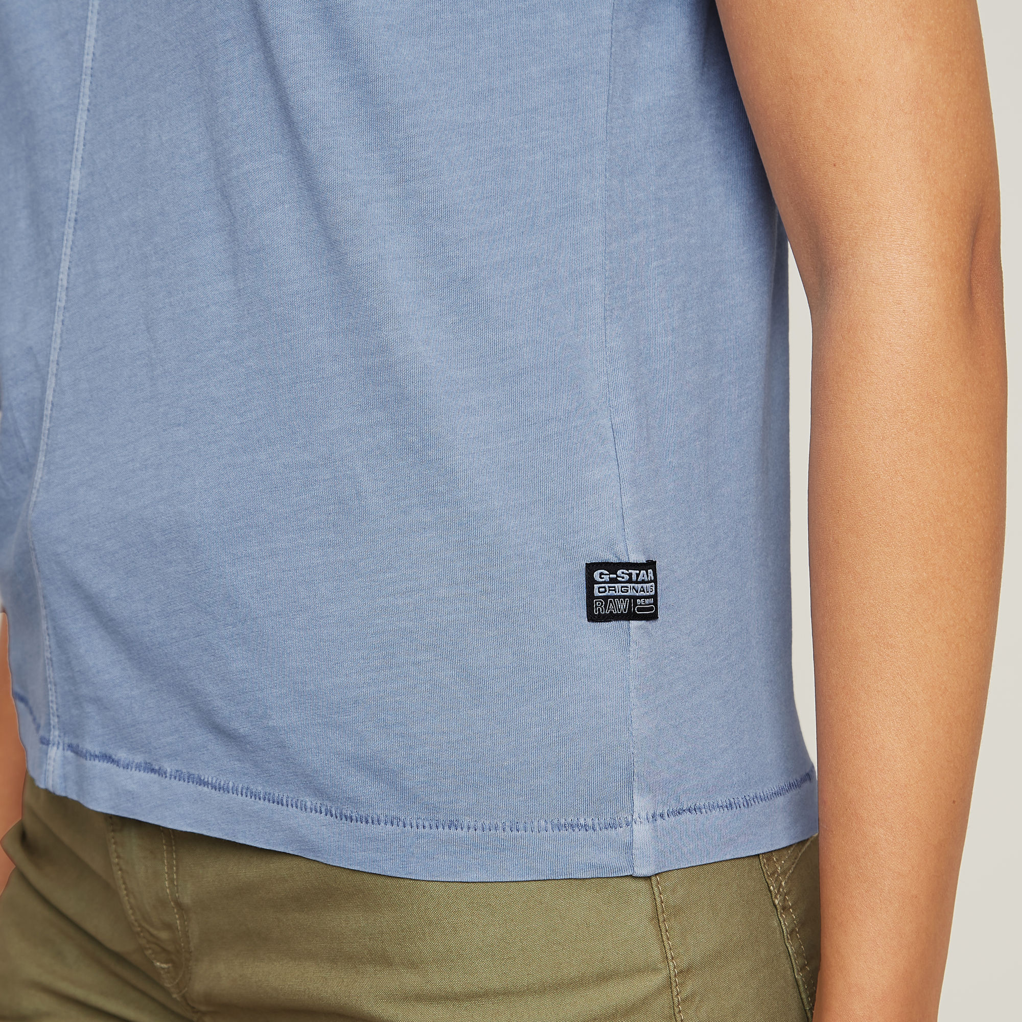 G-Star RAW Overdyed Front Seam Top Lichtblauw Dames