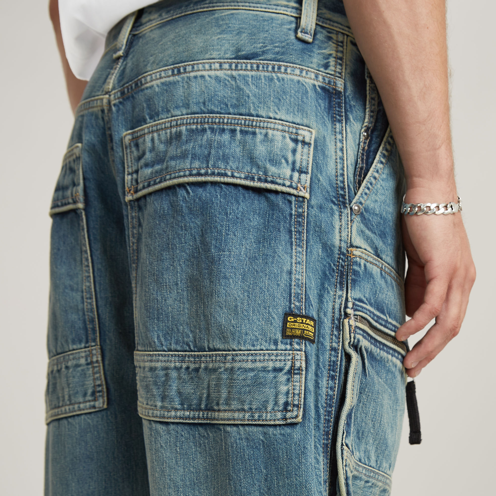 G-Star RAW Multi Pocket Cargo Pants Relaxed Midden blauw Heren