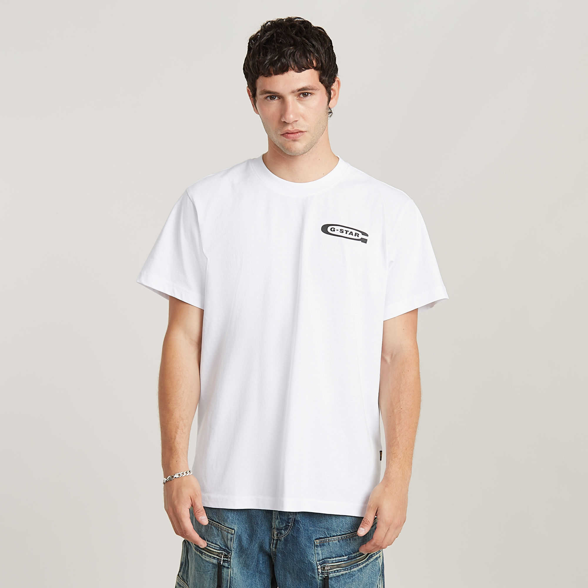 G-Star RAW Old Skool Logo Loose T-Shirt Wit Heren