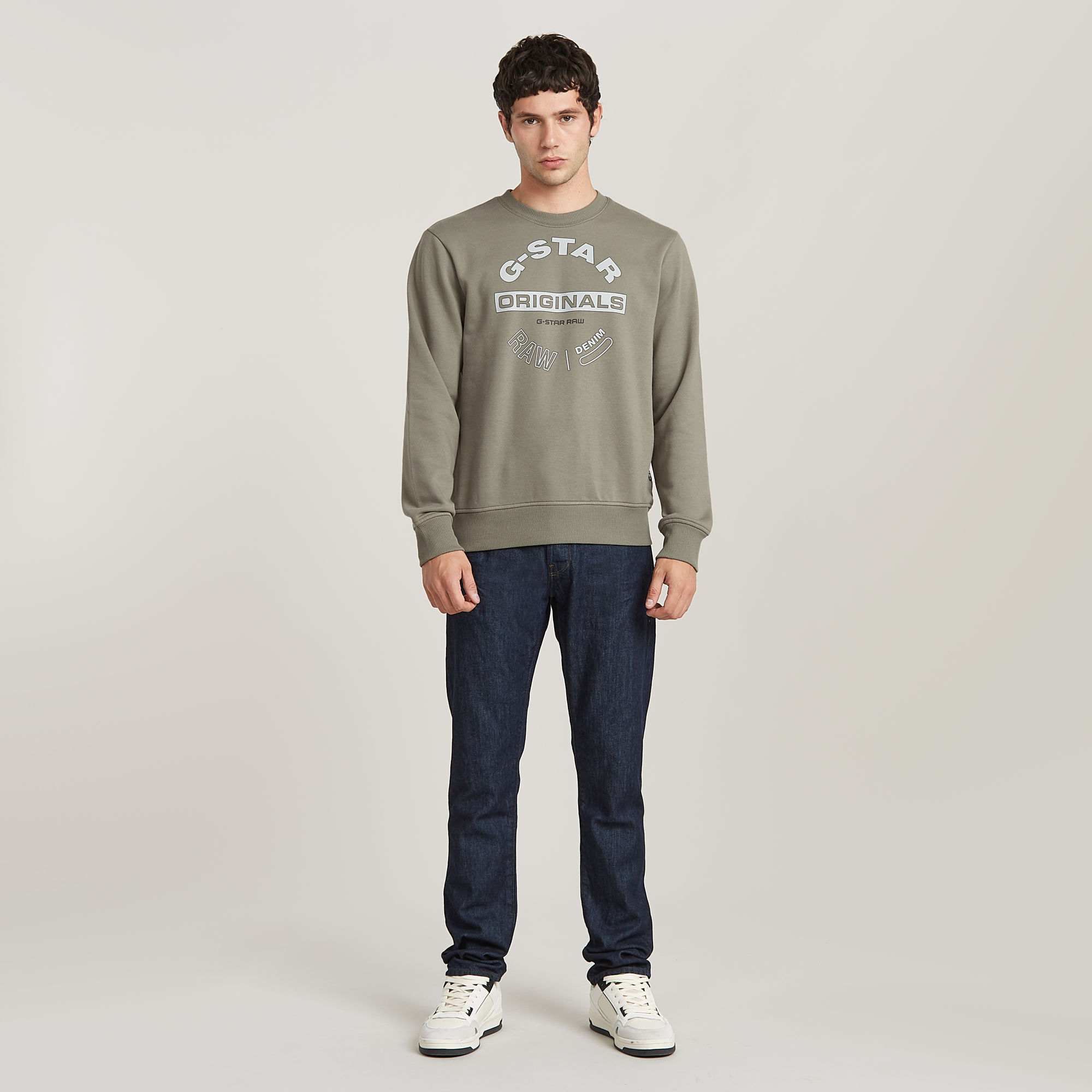 G-Star RAW Originals Logo Sweater Groen Heren