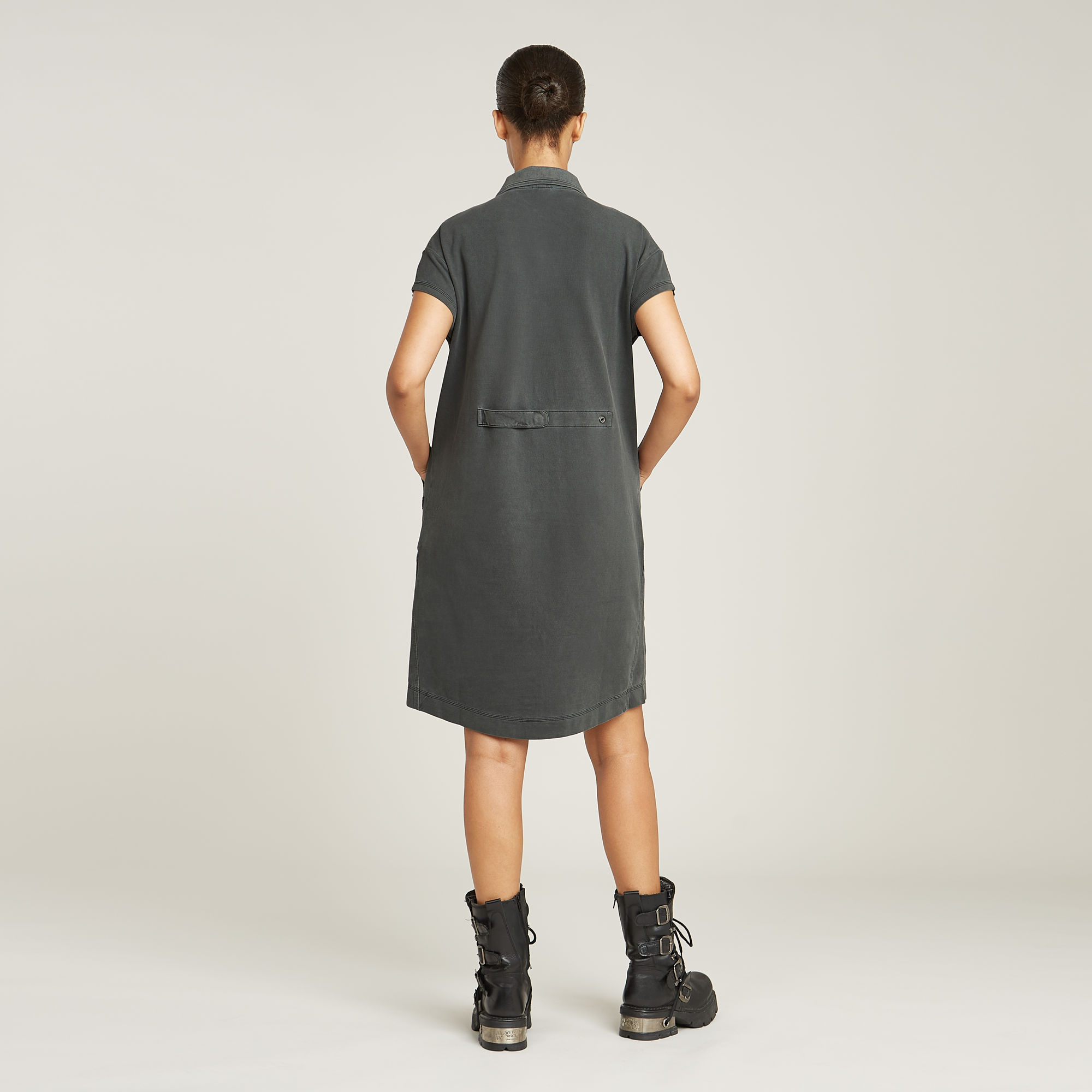 G-Star RAW Seam Detail Polo Jurk Zwart Dames