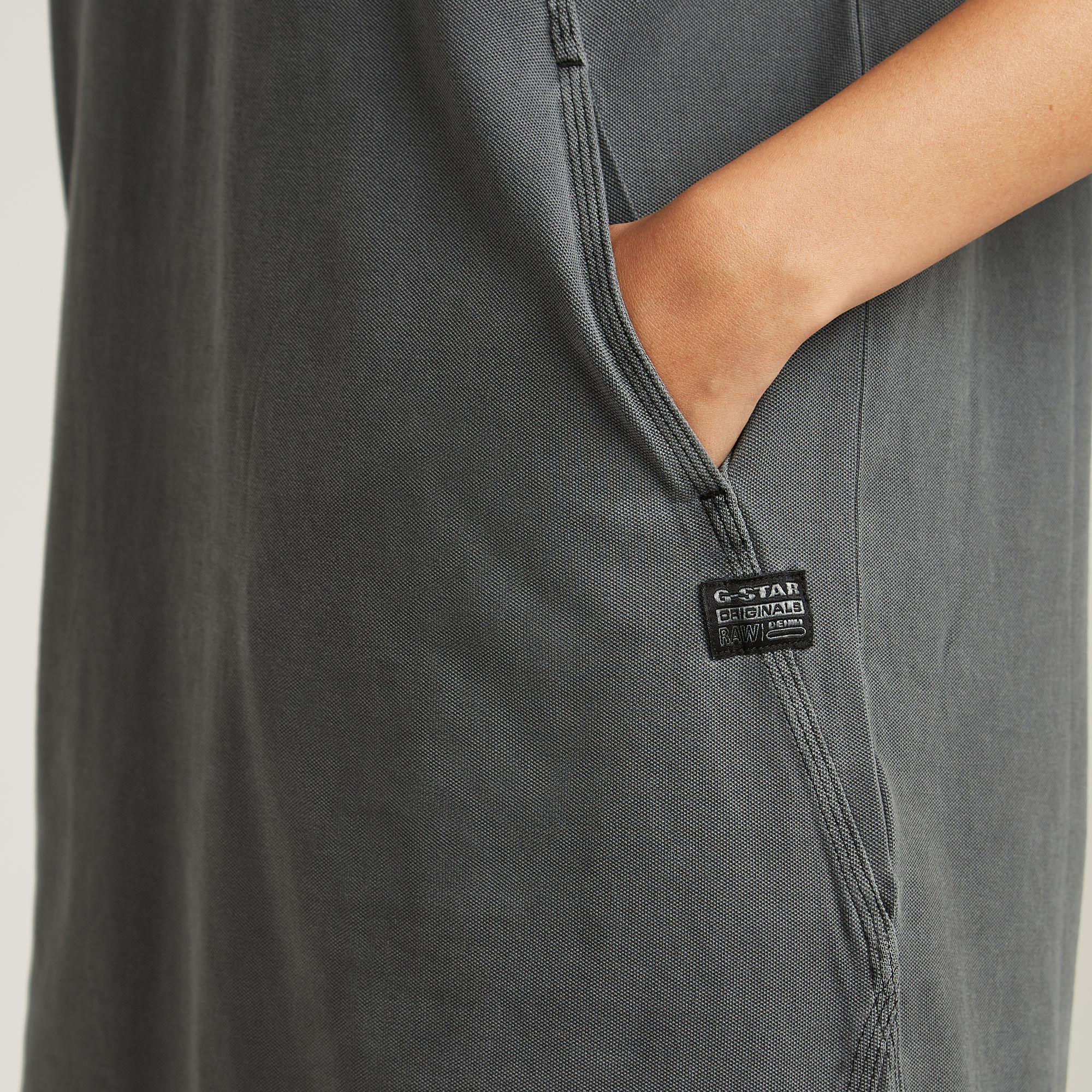 G-Star RAW Seam Detail Polo Jurk Zwart Dames