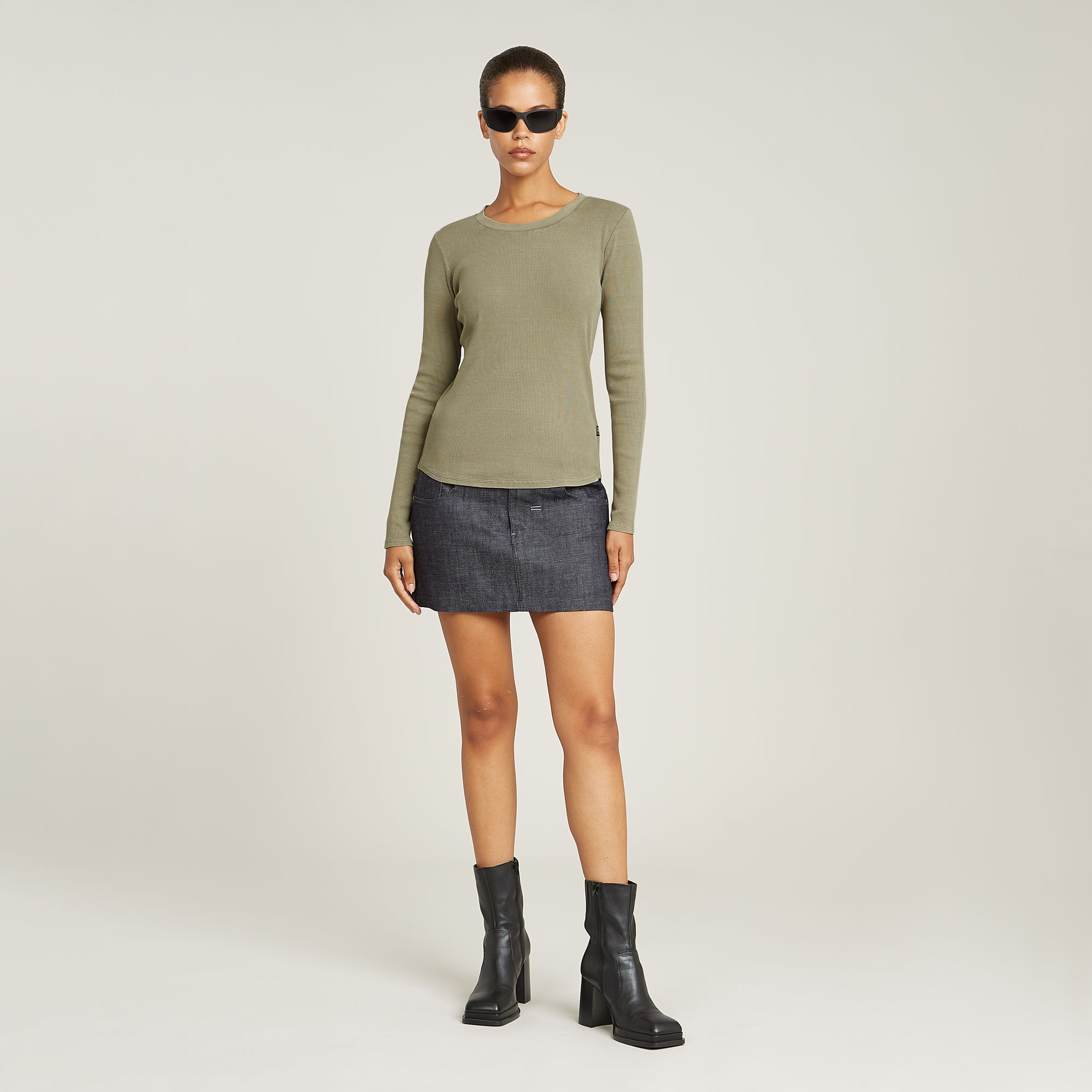 G-Star RAW Overdyed Slim Top Groen Dames