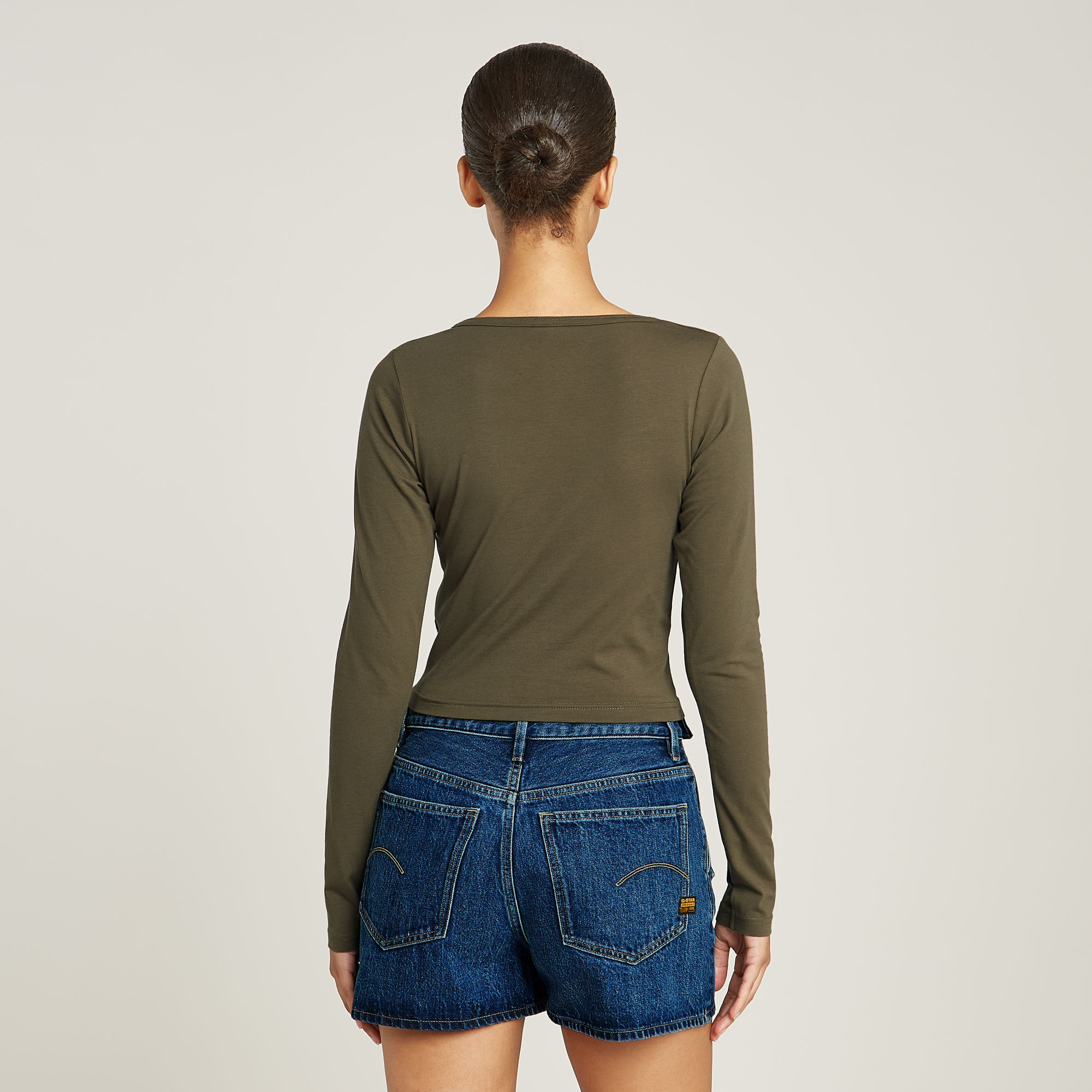 G-Star RAW Keyhole Slim Korte Top Groen Dames