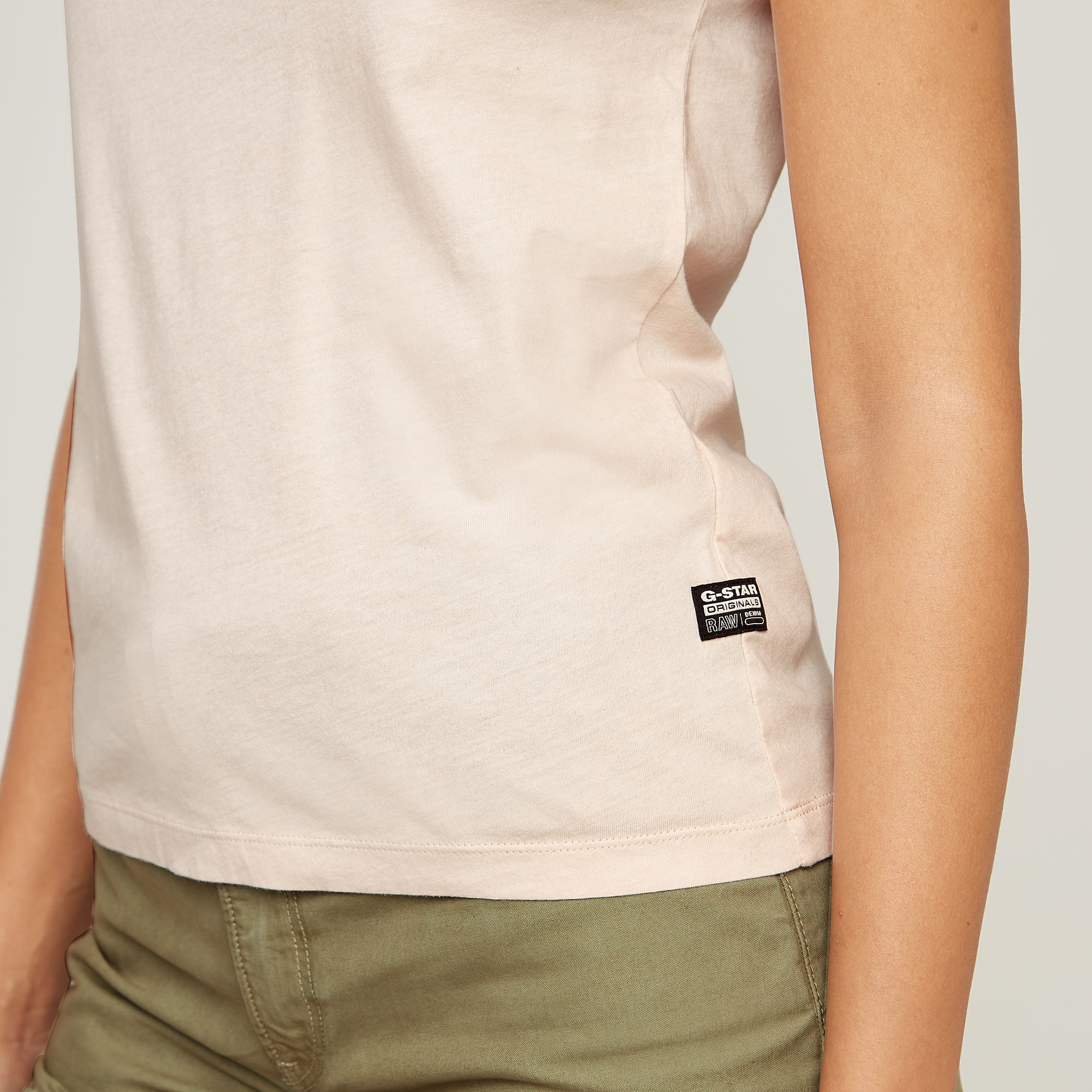G-Star RAW Overdyed Eyben Slim V-Hals Top 2.0 Roze Dames