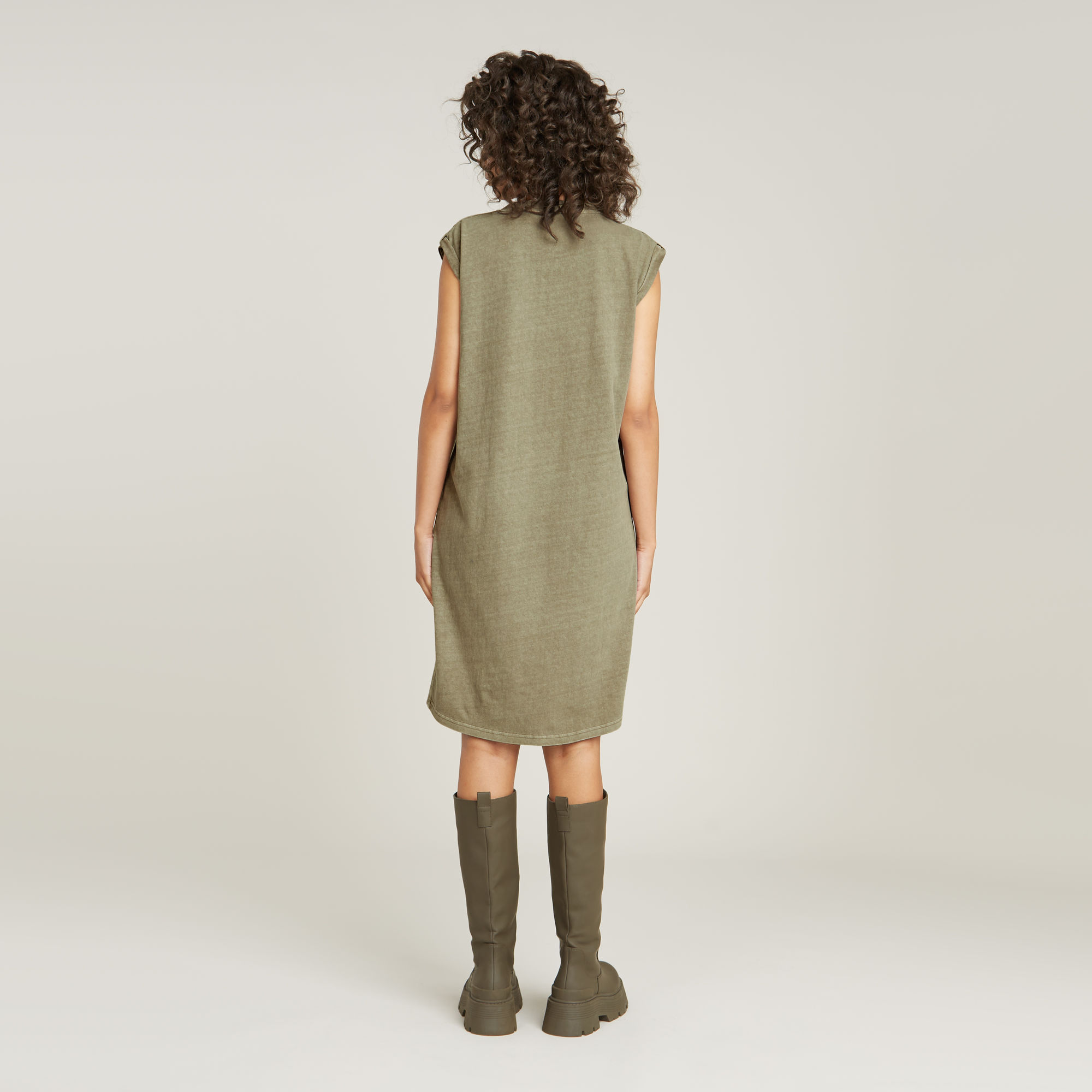 G-Star RAW Seam Detail Overdyed Loose Jurk Groen Dames