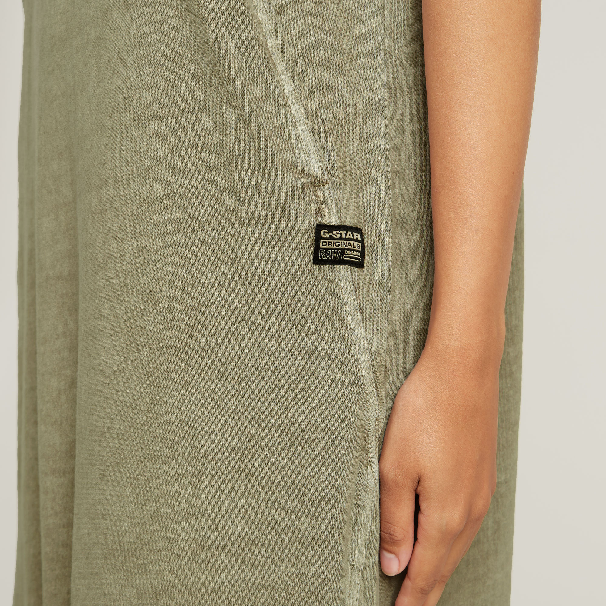 G-Star RAW Seam Detail Overdyed Loose Jurk Groen Dames