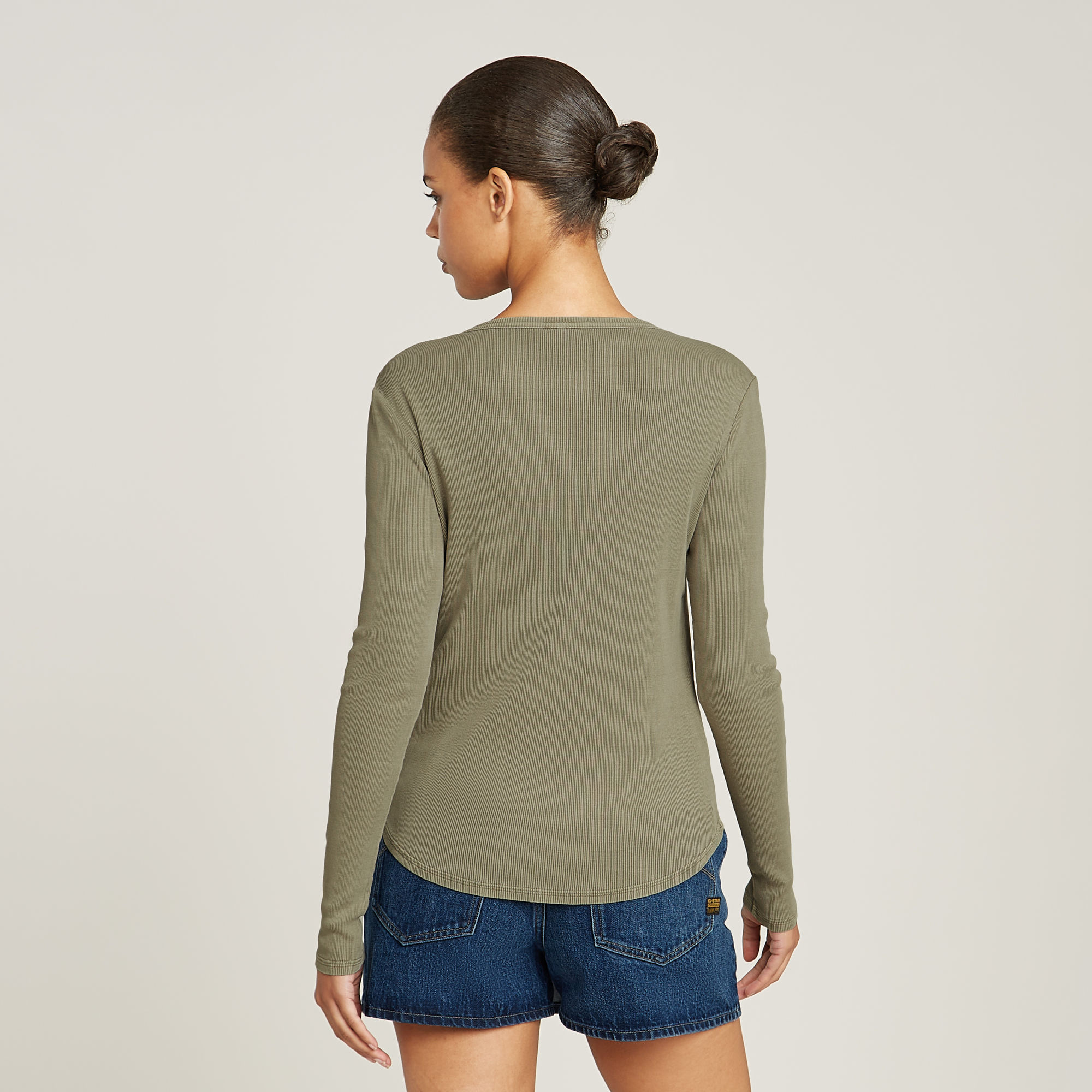 G-Star RAW Deep V-Neck Slim Top Groen Dames