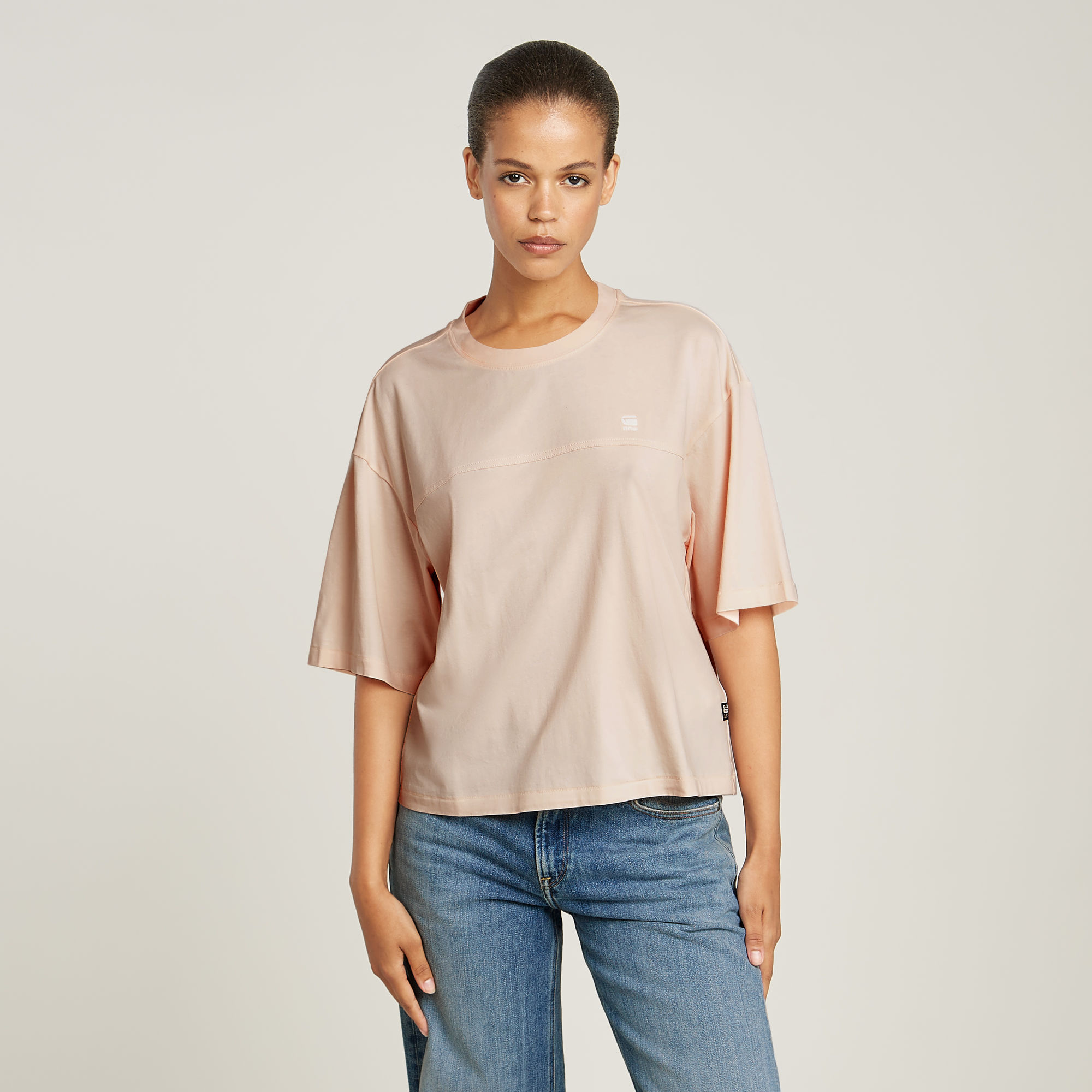 Horizontal Seam Loose Top - Pink - Damen