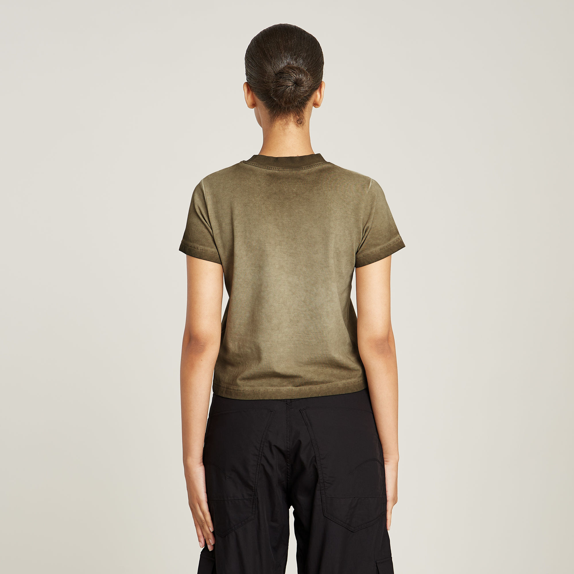 G-Star RAW Overdyed Micro Boxy Top Groen Dames