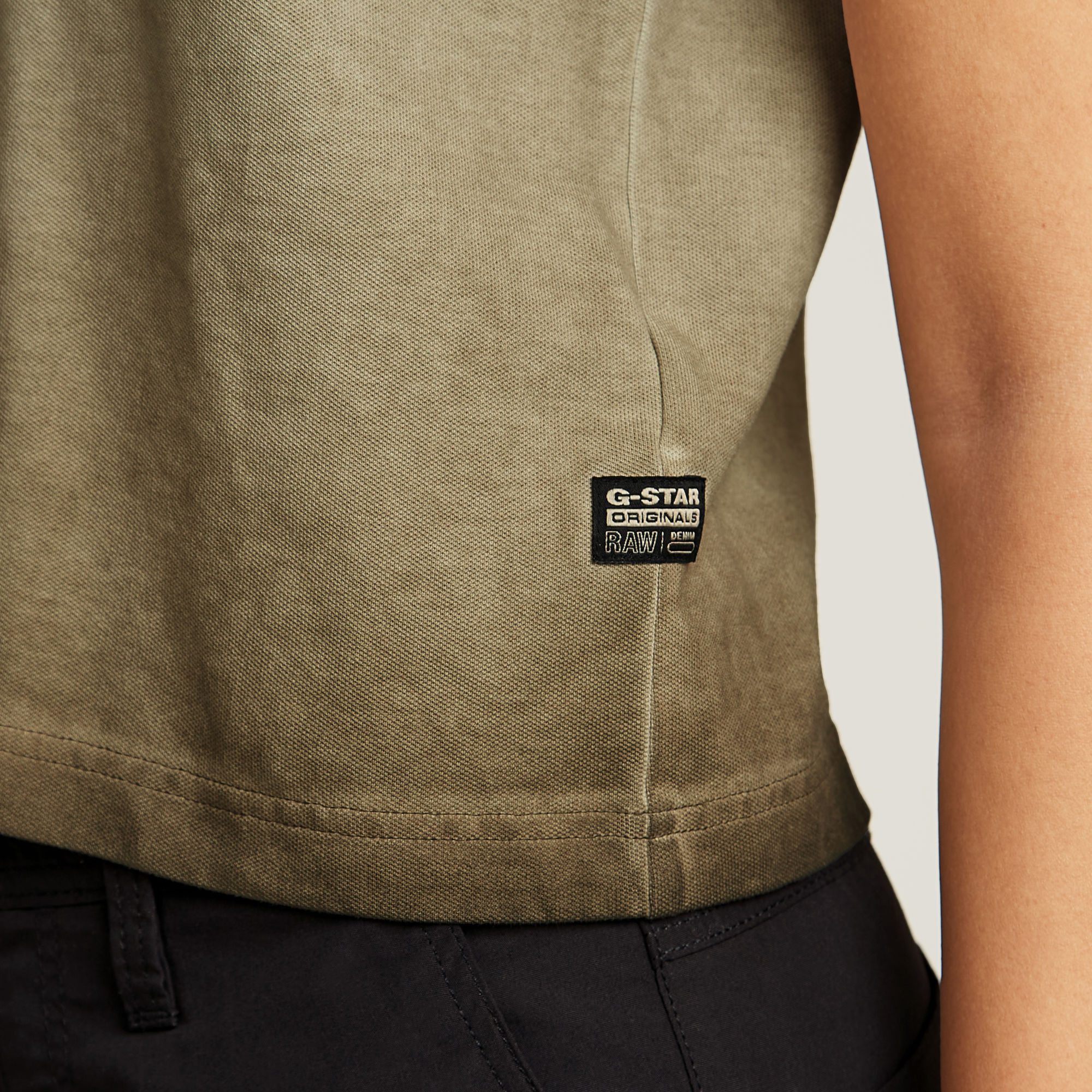 G-Star RAW Overdyed Micro Boxy Top Groen Dames