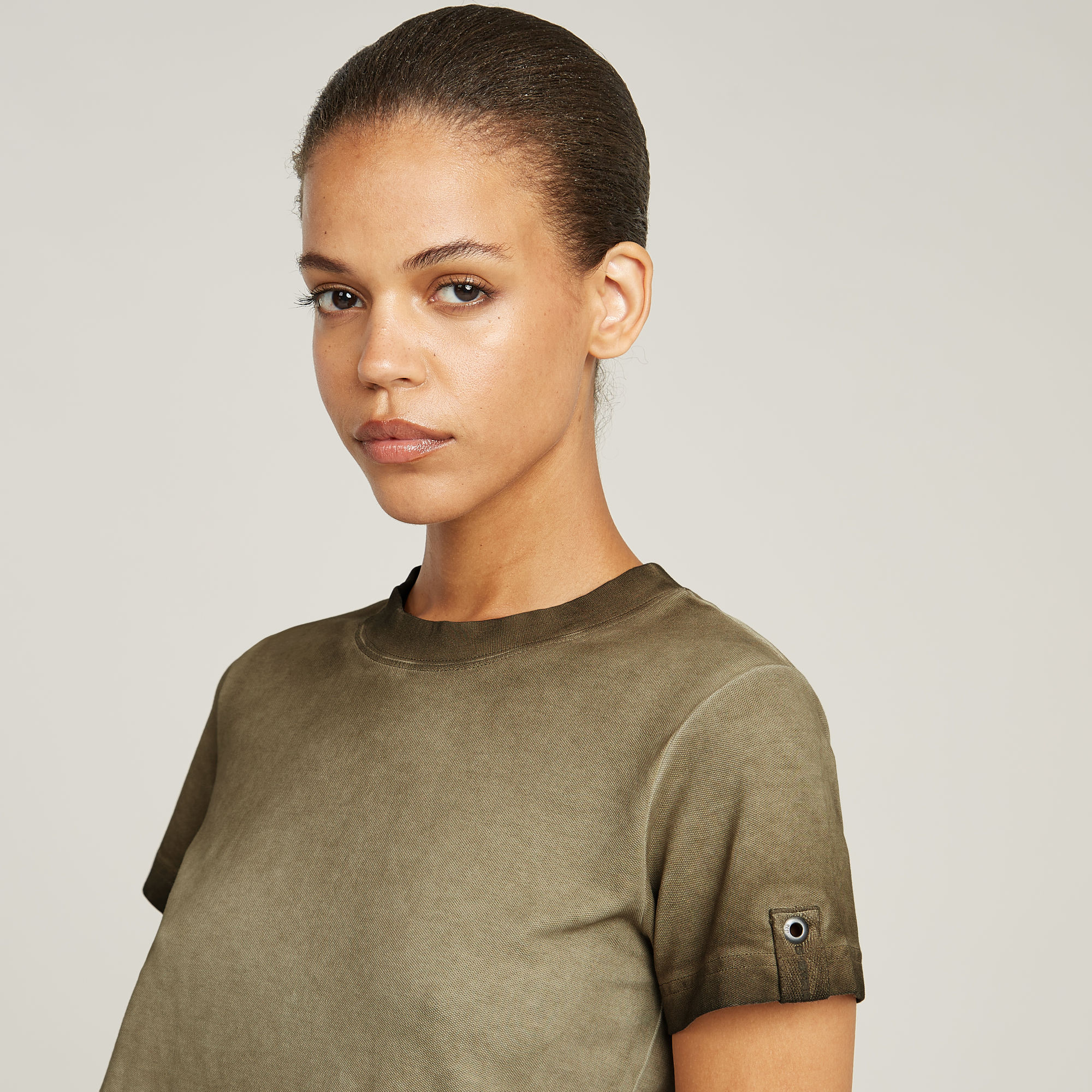 G-Star RAW Overdyed Micro Boxy Top Groen Dames