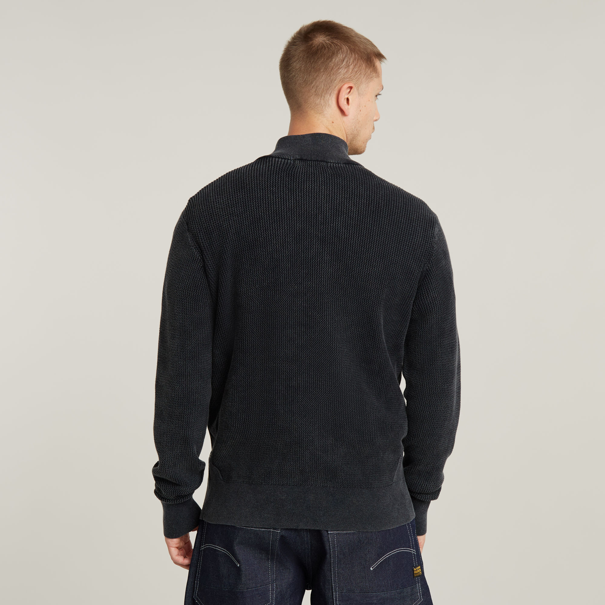 G-Star RAW Serrated Gebreid Vest Met Rits Donkerblauw Heren