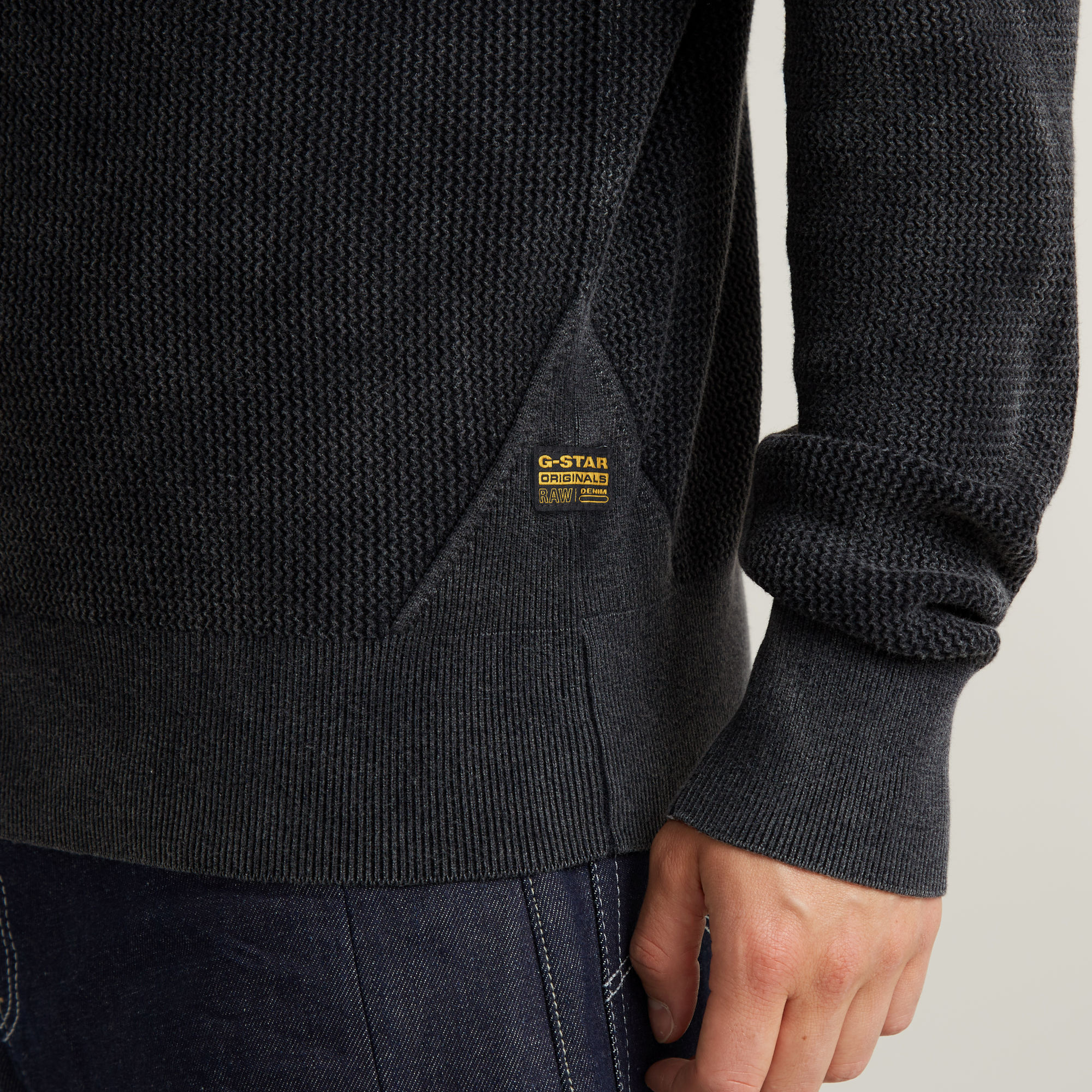 G-Star RAW Serrated Gebreid Vest Met Rits Donkerblauw Heren