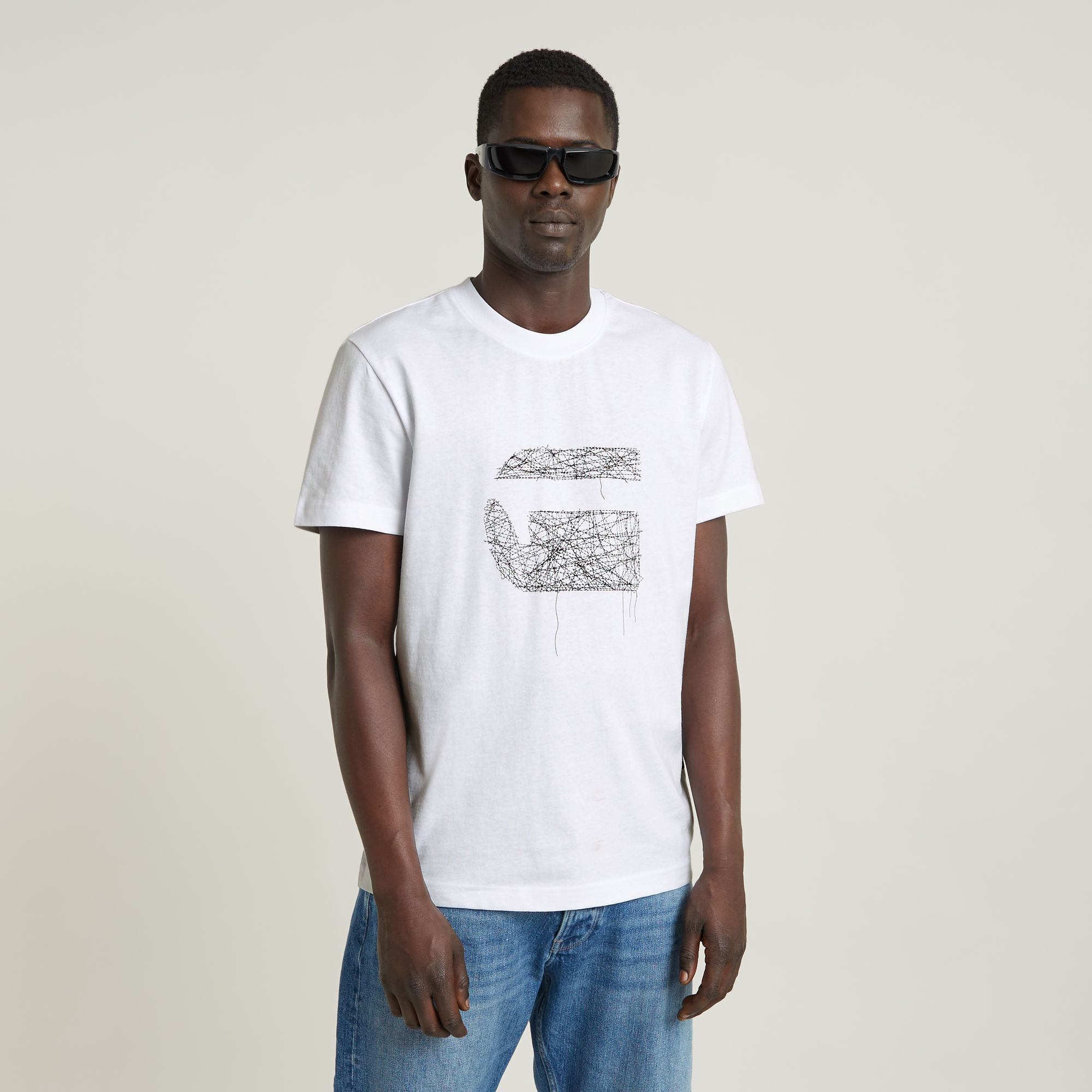 G-Star RAW Stitch Burger T-Shirt - Wit - Heren