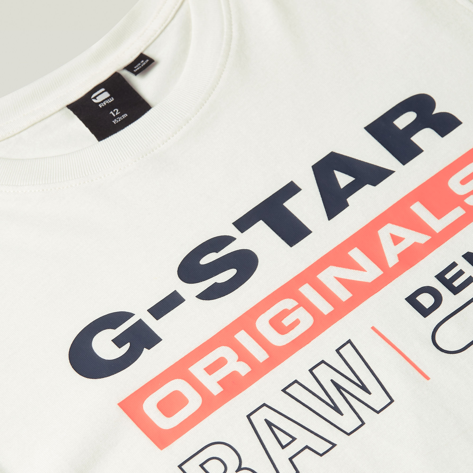 G-Star RAW Jongens T-Shirt Regular Originals Logo Wit jongens