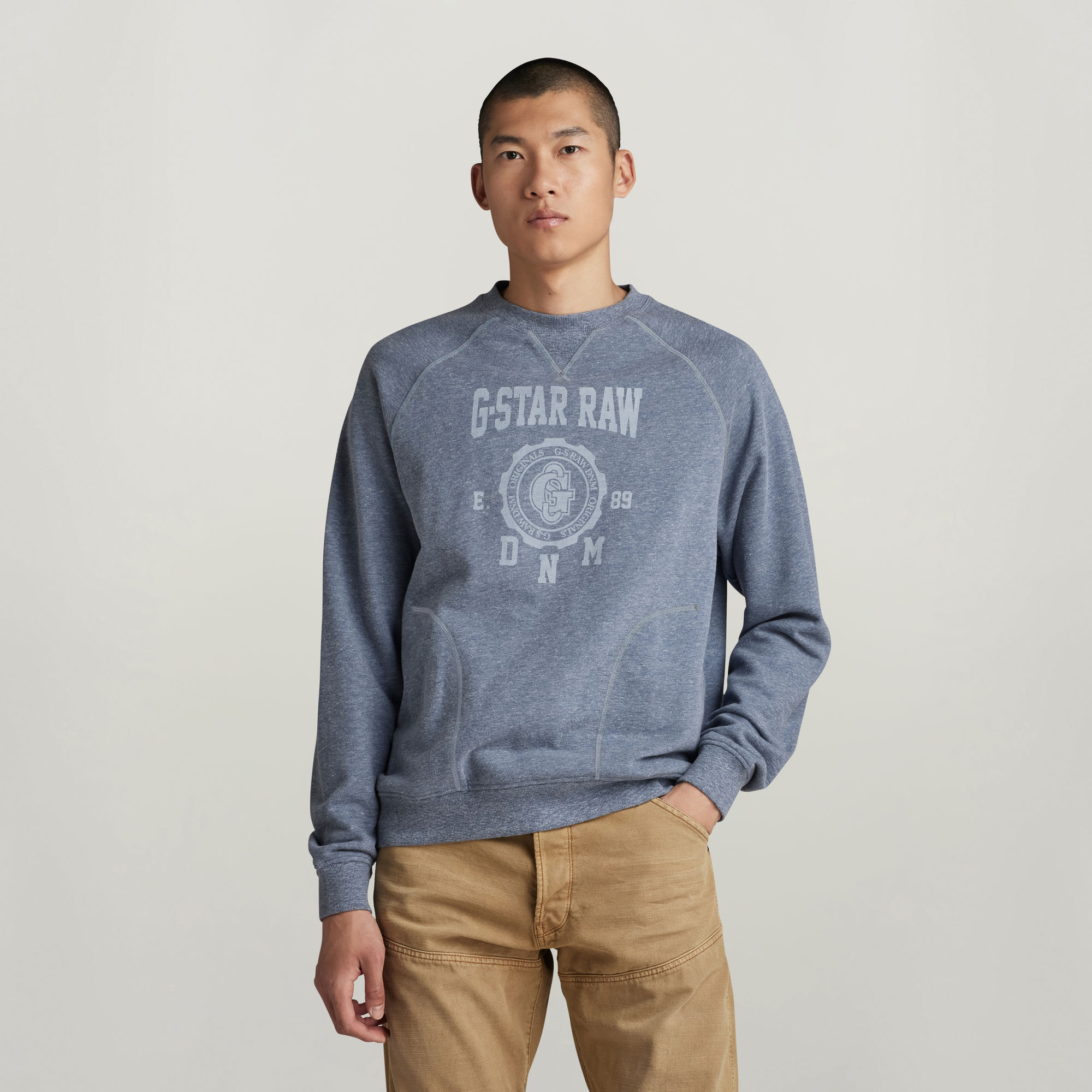 Collegic Raglan Loose Sweatshirt - Mehrfarbig - Herren