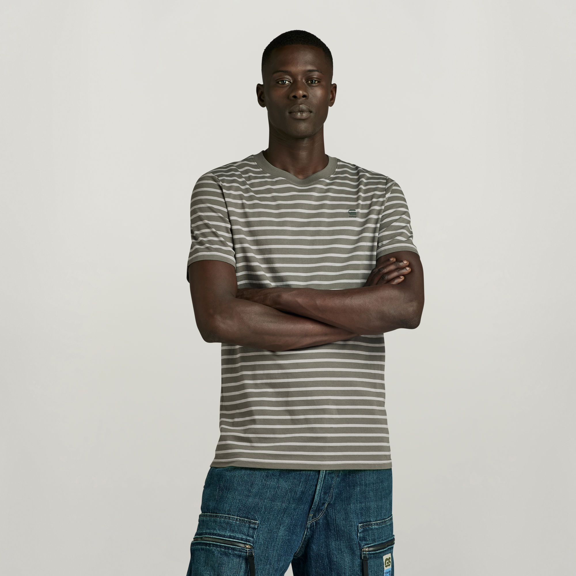 G-STAR RAW Heren Polo's & T-shirts Stripe Slim R T Grijs