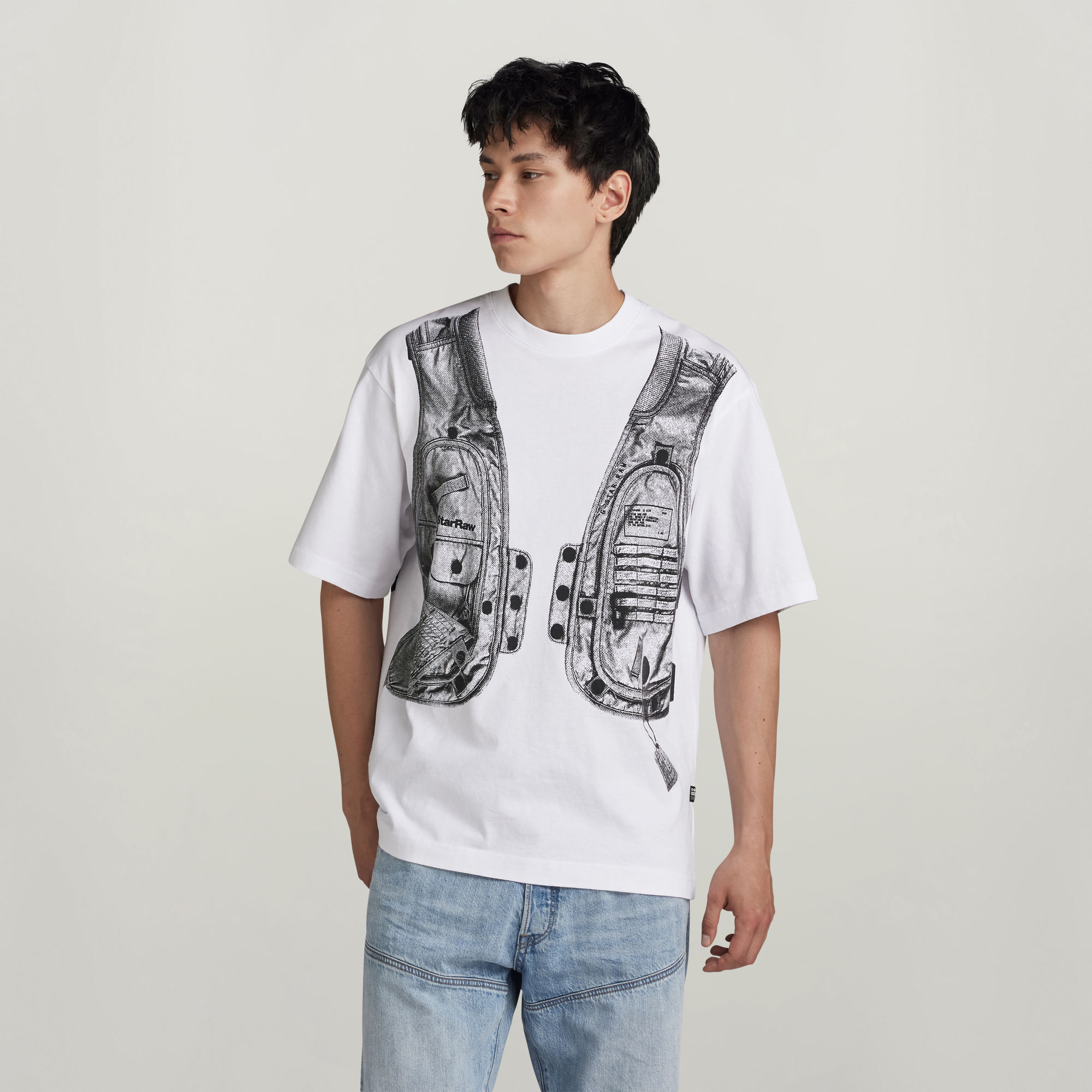 Archive Vest Boxy T-Shirt - Weiß - Herren