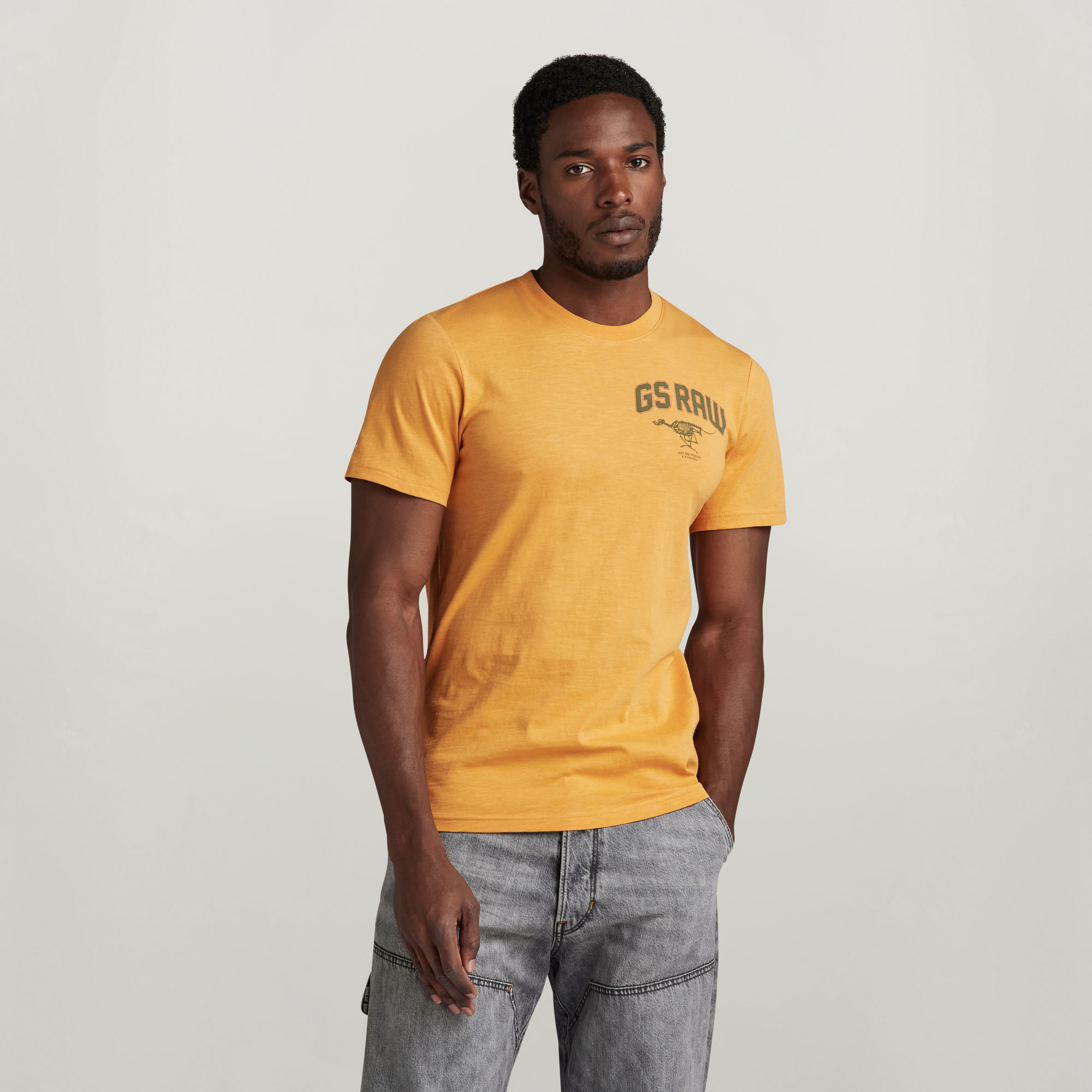 G-Star RAW Skeleton Dog Chest Graphic Slim T-Shirt - Oranje - Heren