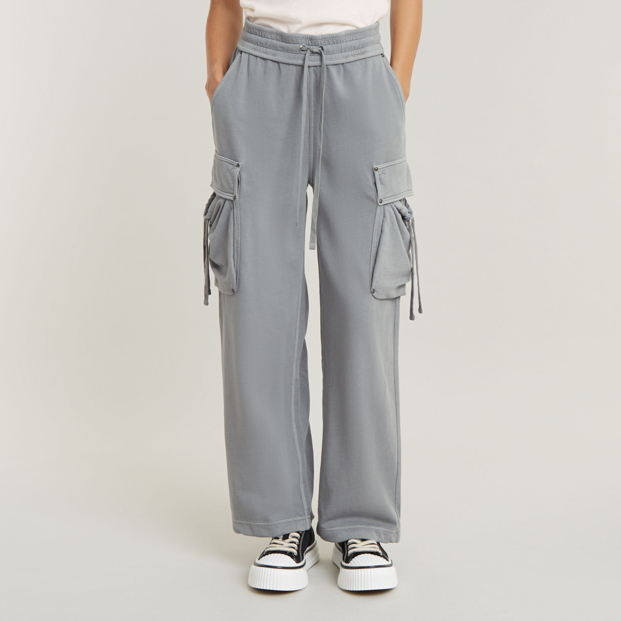 

Lightweight Utility Loose Sweat Pants - Grey - Women