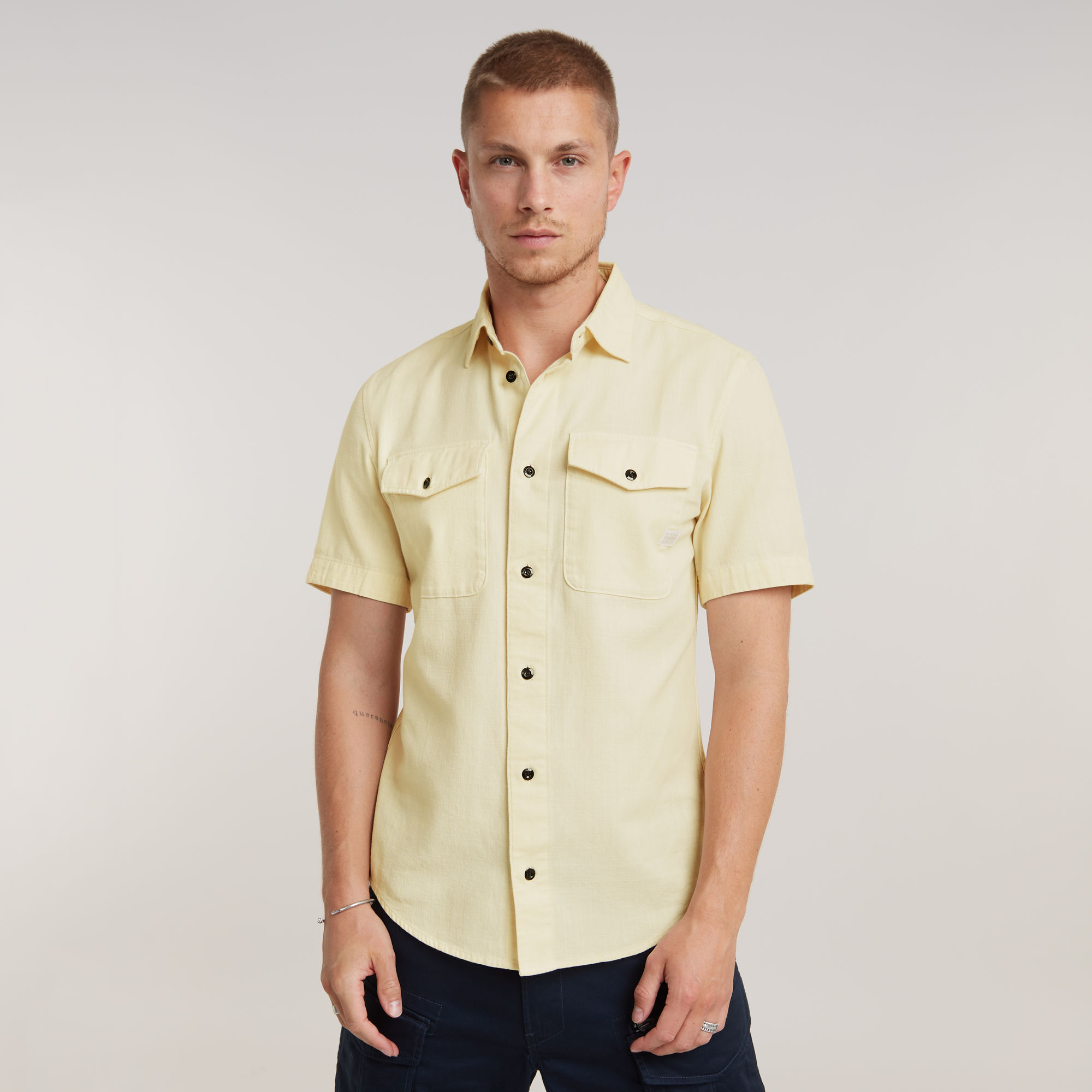 Marine Slim Hemd - Beige - Herren