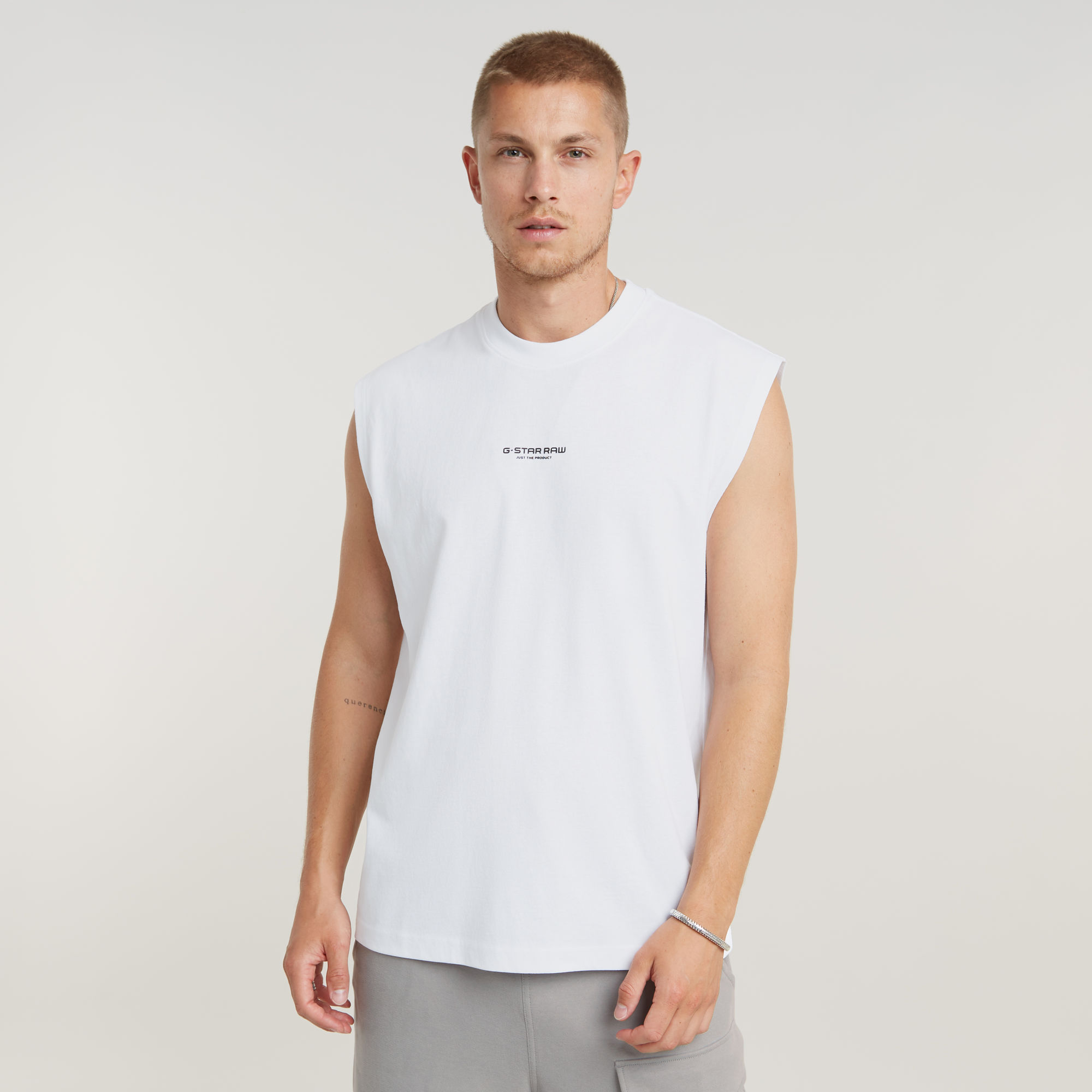 Boxy Sleeveless T-Shirt - Weiß - Herren