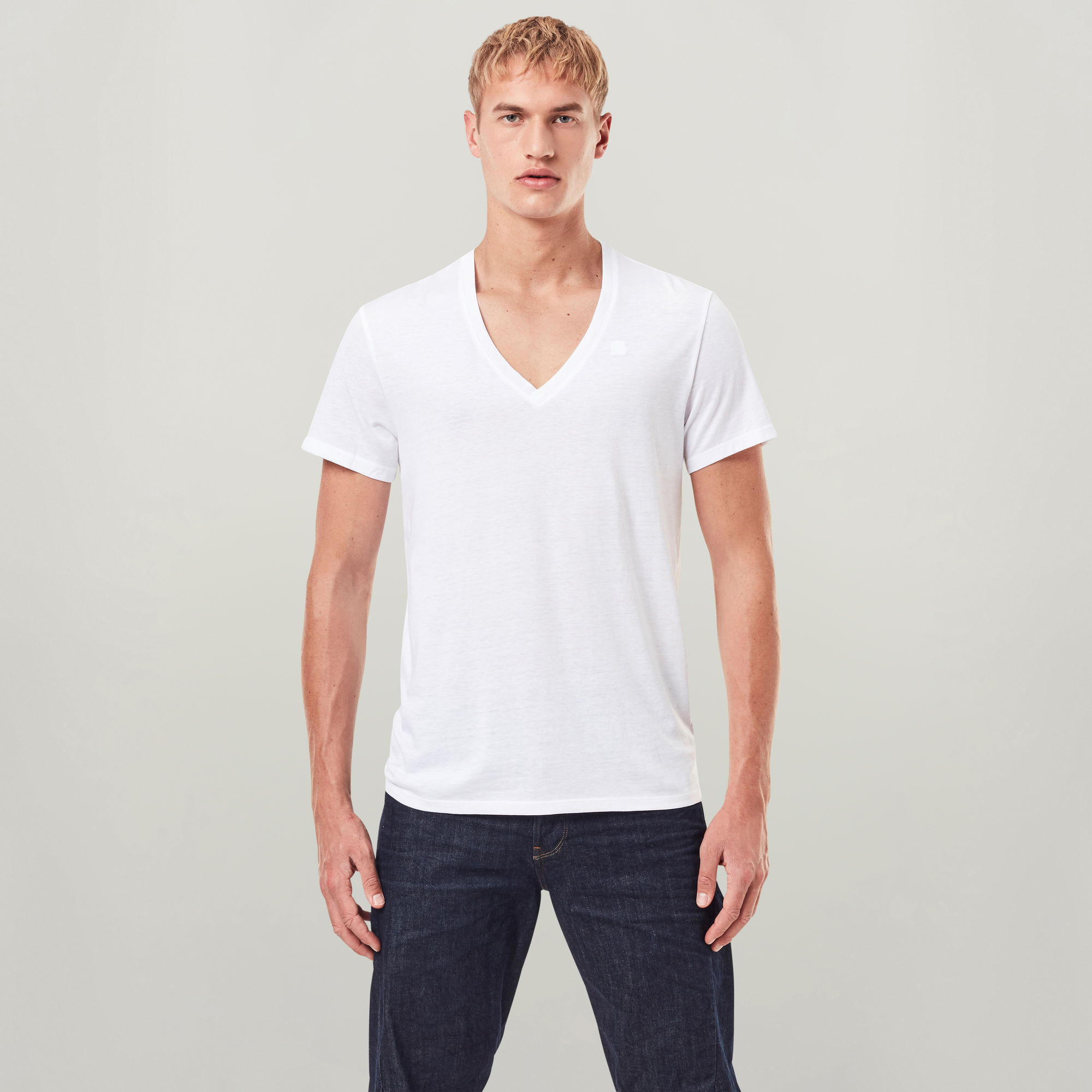 Base Heather V-Neck T-Shirt 2-Pack - Weiß - Herren