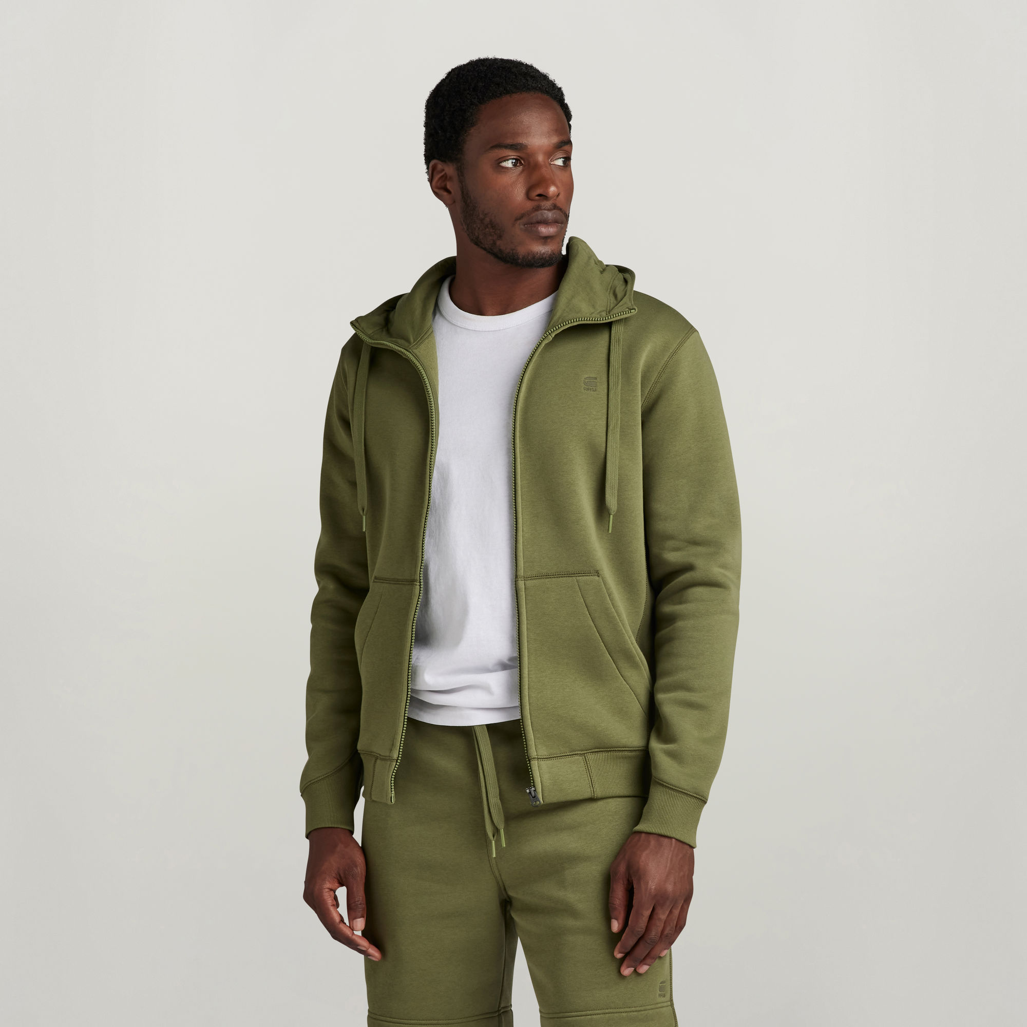 

Premium Core Hooded Zip Sweater - Green - Men